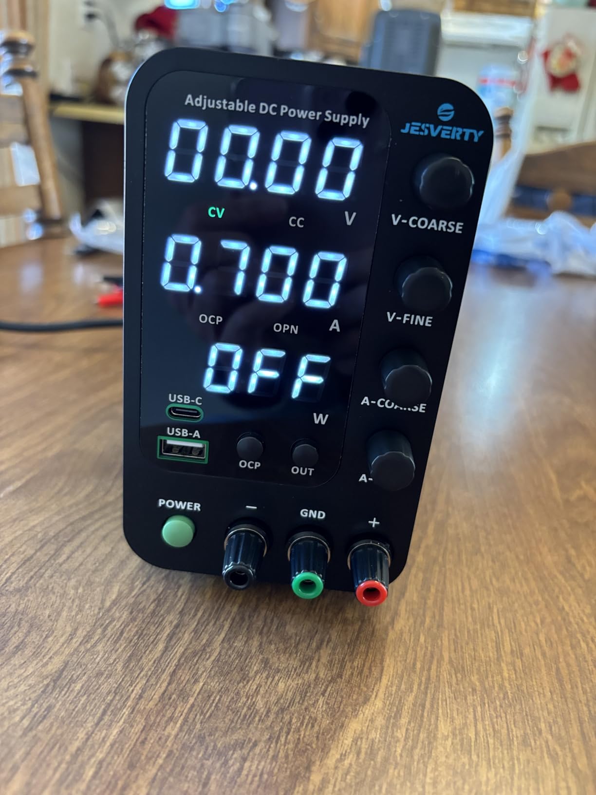 DC Power Supply Variable, 0-120V 0-3A Switching Bench Power Supply with 20W USB & Type-C Quick-Charge, Encoder Corase & Fine Adjustment Knob, Output Switch, 4-Digit LED Display - SPS-12003V customer photo 2