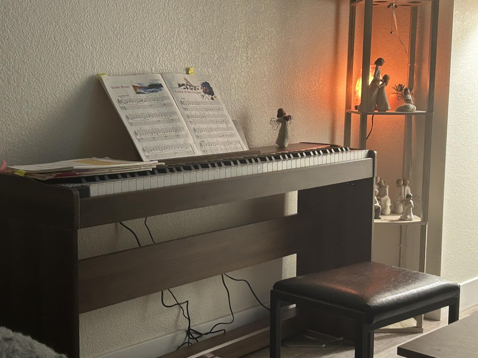 STRICH Digital Piano 88 Keys, Hammer-Action Weighted Keyboard, Full size Electric Piano Keyboard with Furniture Stand, 25Wx2 Speakers, Supports USB-MIDI/Wireless Connect, SDP-300W (Color Walnut Wood) customer photo 2