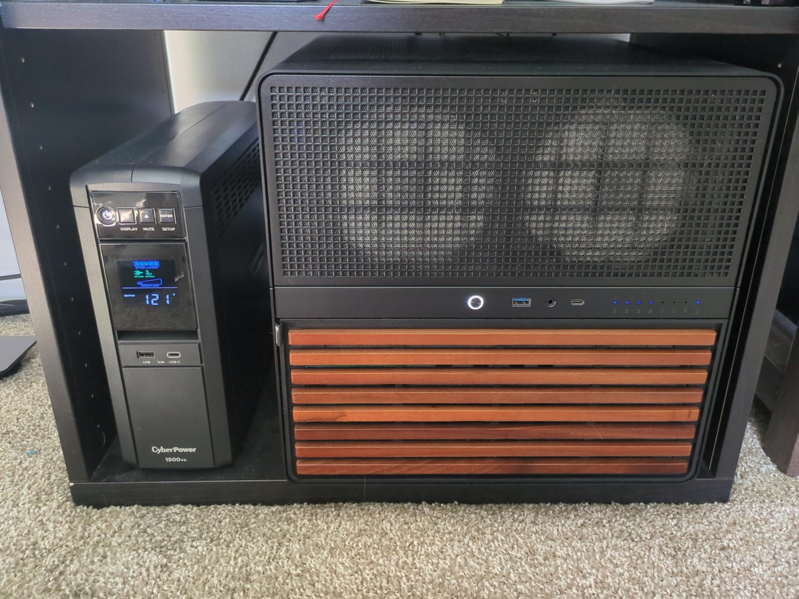 JONSBO N5 NAS Pc Case, E-ATX,12HDD+4SSD Drive Bay GPU HP Host, Supports Max. 4 GPU,E-A.TX(330mm) MB/ATX PSU Supports, with 3 Fans Built-in, 8 Slots PCI, Solid Wood Veneer Computer Case,Home Server customer photo 1