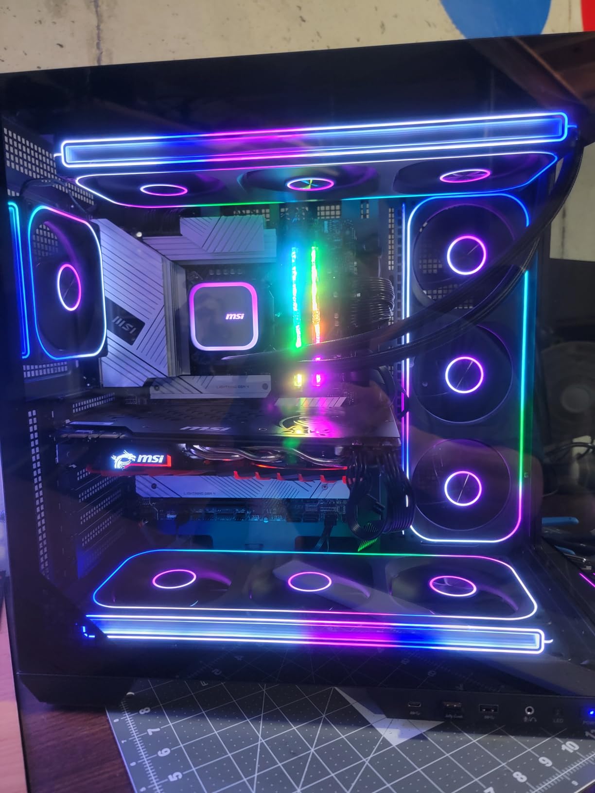 MSI MAG PANO 100R PZ - Premium Mid-Tower Gaming PC Case - Tempered Glass Side Panel - 4X ARGB 120mm Fans - Liquid Cooling Support up to 360mm Radiator - Black Color Case customer photo 1