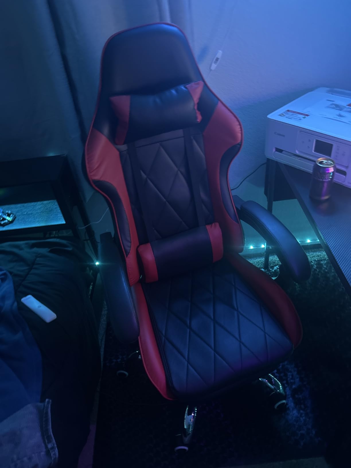 Homall Gaming Chair, Computer Chair with Footrest and Massage Lumbar Support, Ergonomic High Back Video Game Chair with Swivel Seat and Headrest (Light Blue) customer photo 1