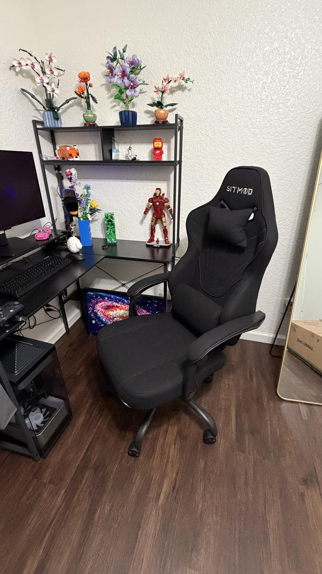 Gaming Chair, Big and Tall Gaming Chairs for Adults with Footrest and Lumbar Support, Comfortable Ergonomic Fabric Computer Chair 400 lbs, 360 Degree Swivel, Height Adjustable Video Game Chairs, Silla Gamer customer photo 1