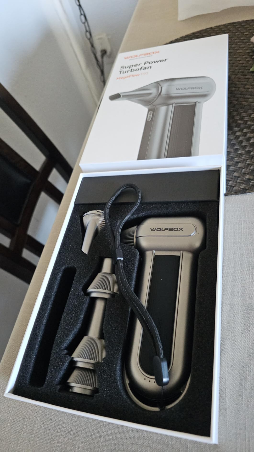 WOLFBOX MF100 Electric Air Duster-150000RPM Super Power Cordless Air Duster, Rechargeable Brushless Motor Durable Blower, 3-Gear Adjustable Dust Blower for Computer, Keyboard, Outdoor, House and Car customer photo 2