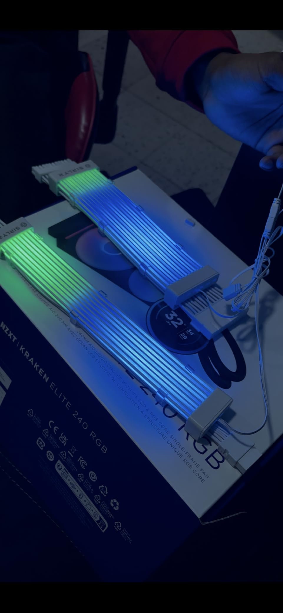 Sirlyr RGB 12VHPWR Cable Set,ARGB PSU Cable Extension of Soft LED Strip Include 24Pin Motherboard,16 Pin GPU Power Supply Cables,for RTX 40 50 Series PC Custom,Male to Female customer photo 2