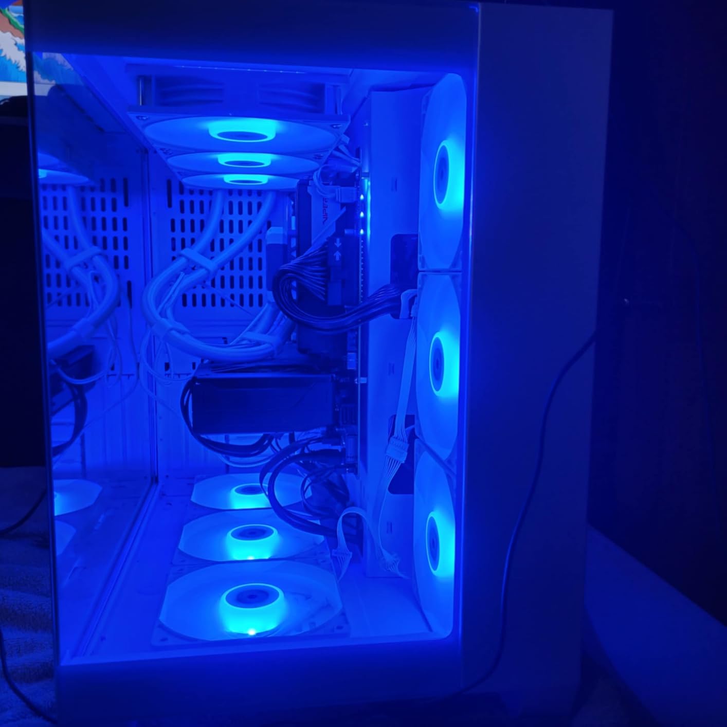 F600 PC Case - Walnut Wood, Pre-Installed 7 No-LED Fan, ATX Mid-Tower Gaming PC Case, 270 Panoramic Glass with Type-C, FOIFKIN, Black customer photo 1