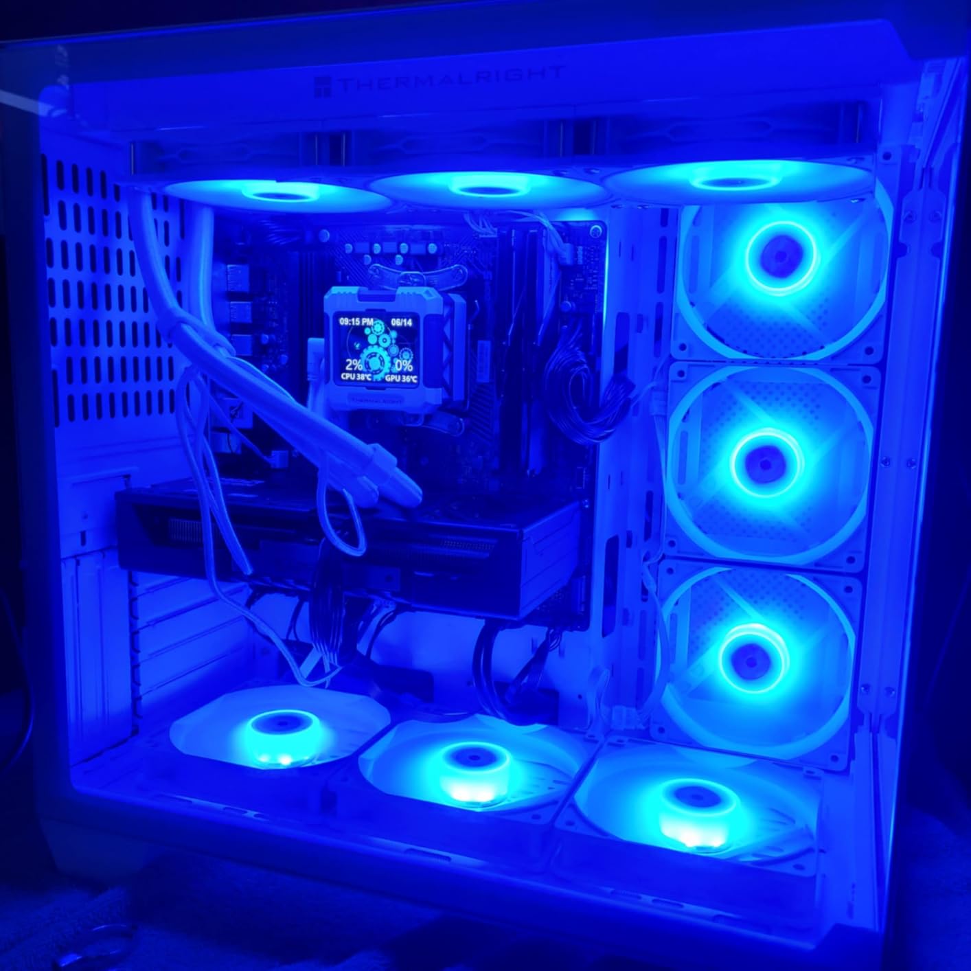 F600 PC Case - Walnut Wood, Pre-Installed 7 No-LED Fan, ATX Mid-Tower Gaming PC Case, 270 Panoramic Glass with Type-C, FOIFKIN, Black customer photo 2