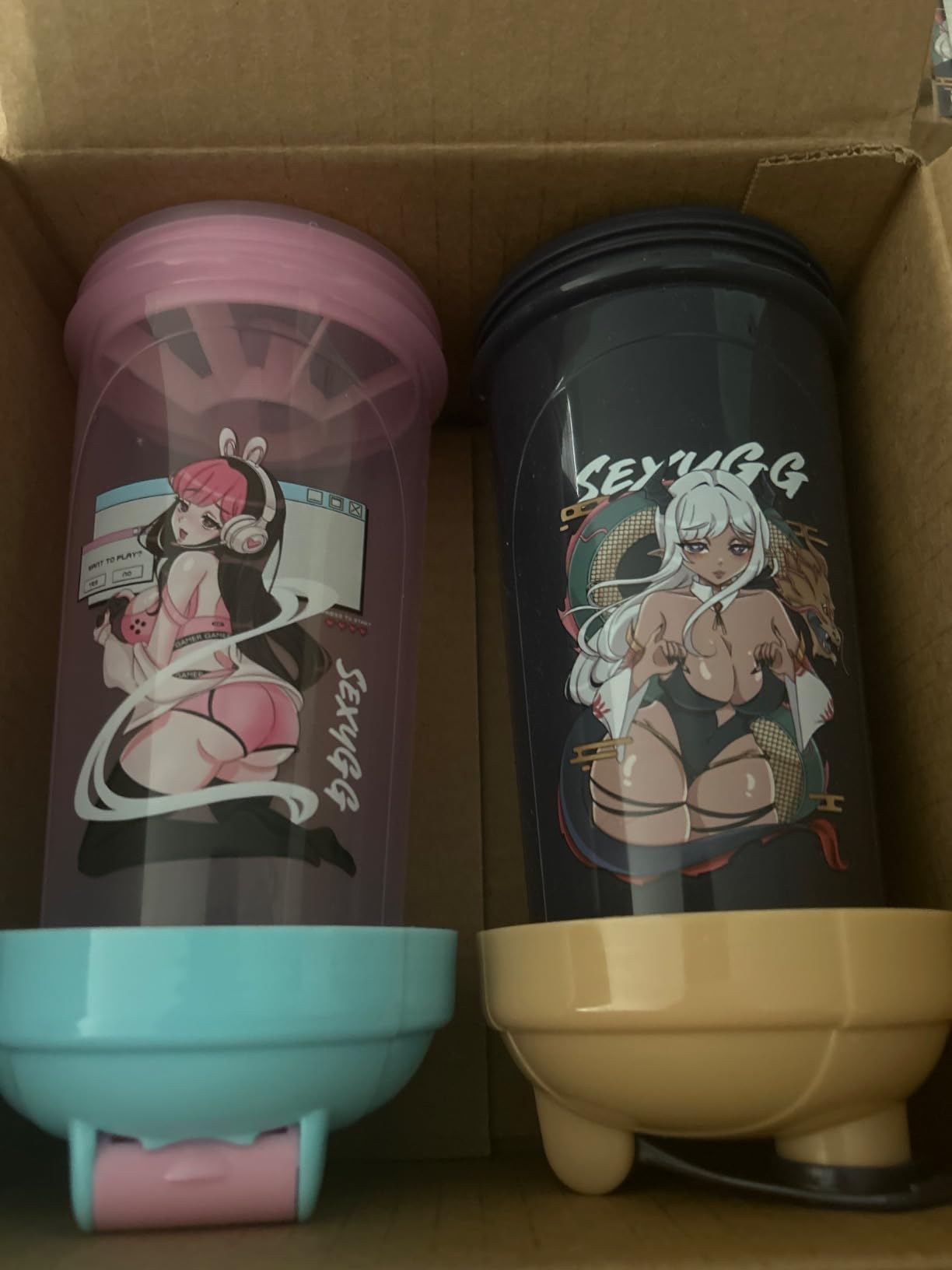 Sexy Gamer Gear Shaker Bottle, Anime Cup, Drink Mixer for Gaming Drinks, Pre Workout, Protein Shakes, Meal Replacement Shakes, and Energy Powder, BPA Free Plastic - 25 oz (Year Of The Dragon) customer photo 1