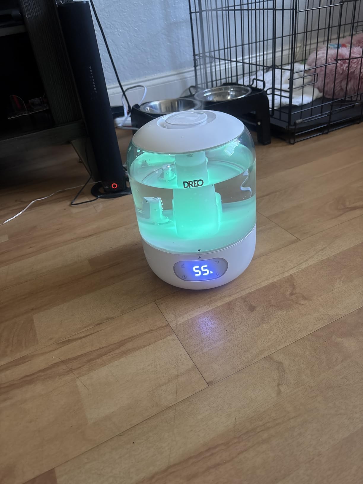 DREO Humidifiers for Bedroom, 3L Top Fill 30H & 26dB Quiet Runtime for Large Room, Cool Mist Ultrasonic Humidifier with Humidity Sensor, Night Light for Home, Baby, Nursery, Plants, 360° Nozzle, Black customer photo 1