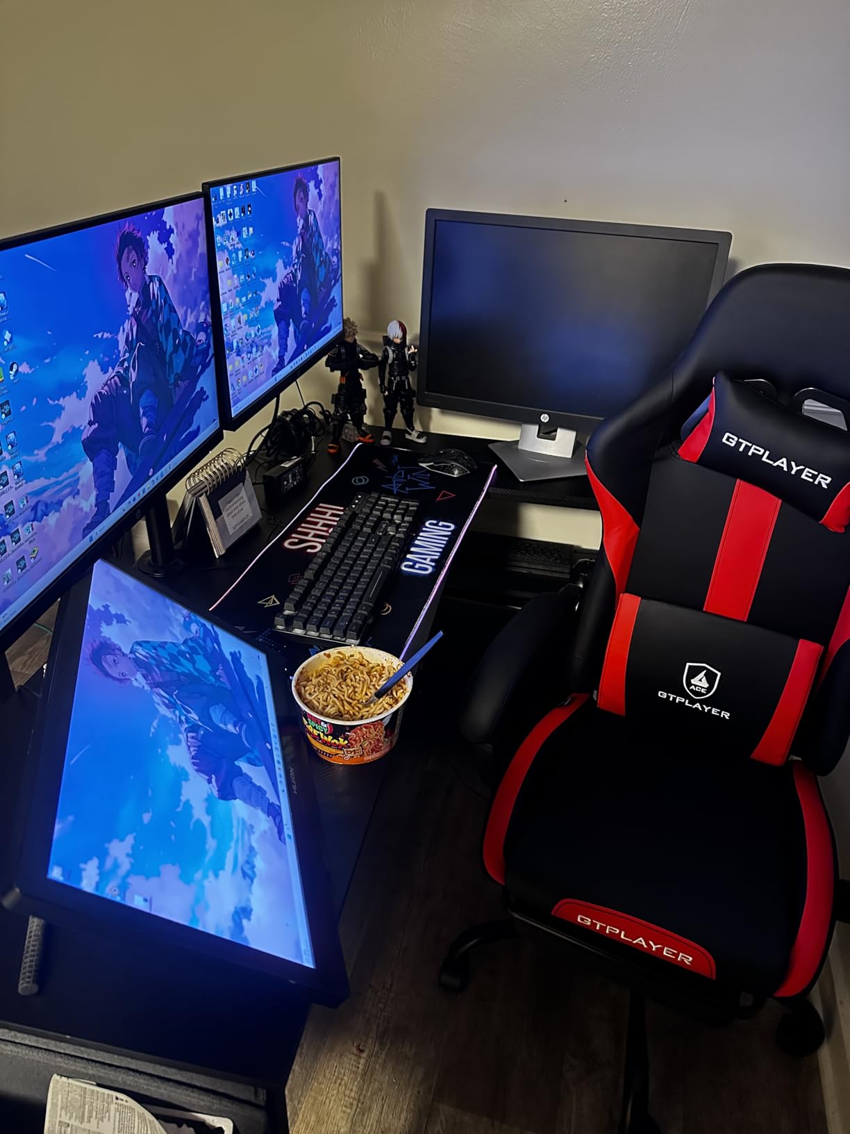 RGB Mouse Pad Desk Pad, Large Gaming Mousepad with LED Light 13 Light Modes Touch Control Extended Soft Computer Keyboard Mat Pad, Desk Mat with Non-Slip Rubber Base for MacBook & Laptop(31.5X11.8) customer photo 2