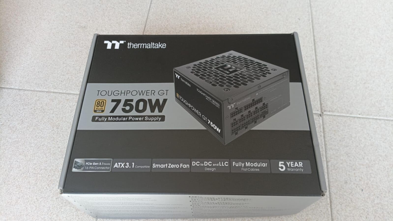 Thermaltake Toughpower GT 750W Snow ATX 3.1 Power Supply; 80 Plus Gold Efficiency; Smart Zero Fan; Native 600W PCIe 5.1 Connector; PS-TPT-0750FNFAGU-W; 5 Year Warranty customer photo 2