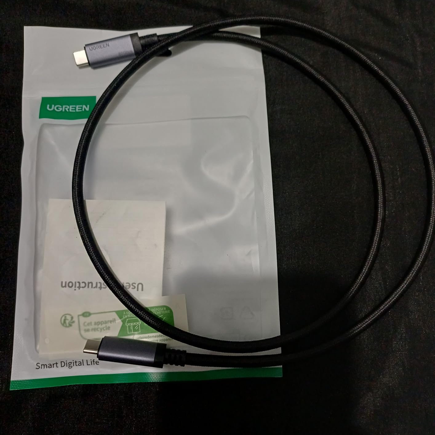 UGREEN USB C to USB C Cable 240W USB4 Gen4 80Gbps Premium 17K Dual 8K Triple 4K Display PD3.1 Charging Compatible with Thunderbolt 4/3, USB C Monitors, MacBook, iPad, iPhone 17/16/15, 3.3FT customer photo 2