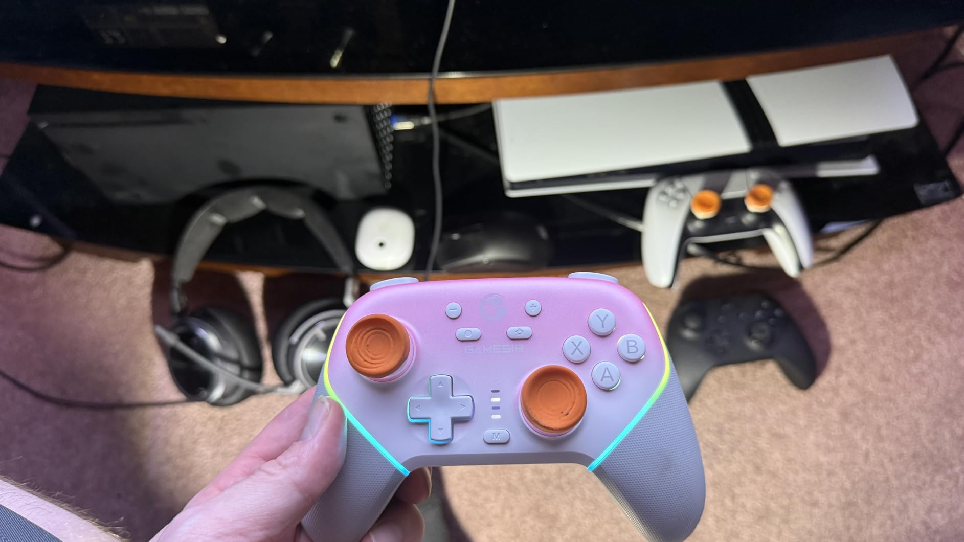 GameSir Super Nova Wireless Gaming Controller for PC/Switch/Switch 2/iOS/Android, 1000Hz Polling Rate, Hall Effect Stick & Trigger, Rubberized Grips, RGB Lighting, 1000mAh - Blue customer photo 1