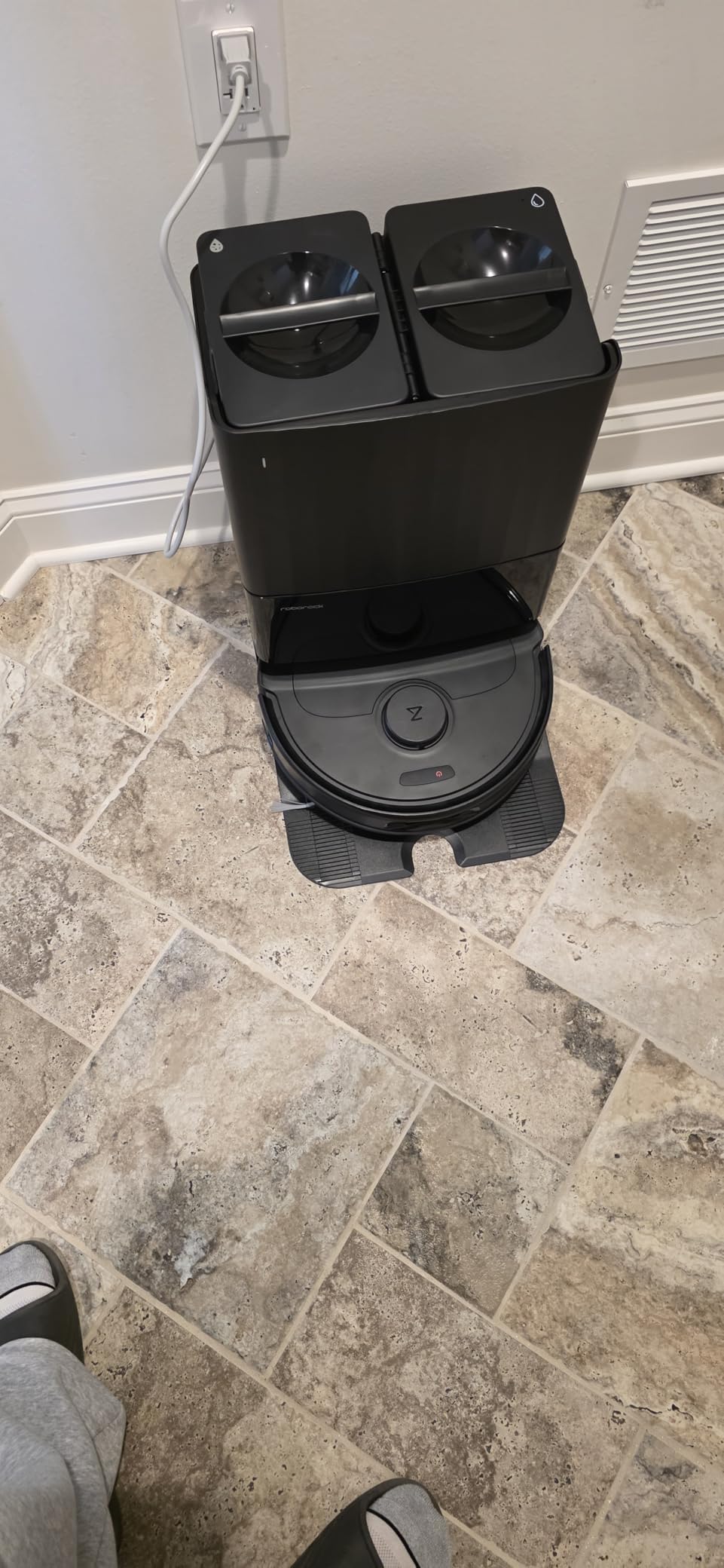 Roborock Qrevo Series Robot Vacuum and Mop, 8000Pa Suction, Upgraded from Qrevo S, Anti-Tangle Brushes, Smart Obstacle Avoidance, Auto Mop Washing, All-in-One Dock, 200RPM Spinning Mops, Black(QV 35A) customer photo 1