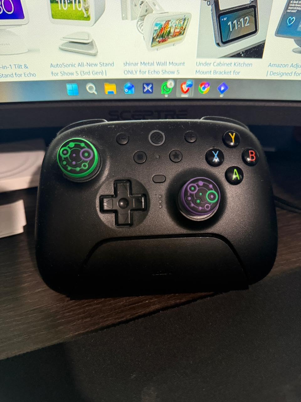 8Bitdo Ultimate 2 Wireless Gaming Controller with TMR Joysticks, Switchable Hall Effect/Tactile Triggers, 8Speed Wireless Tech, Charging Dock, RGB Fire Ring for PC & Android - Black customer photo 1