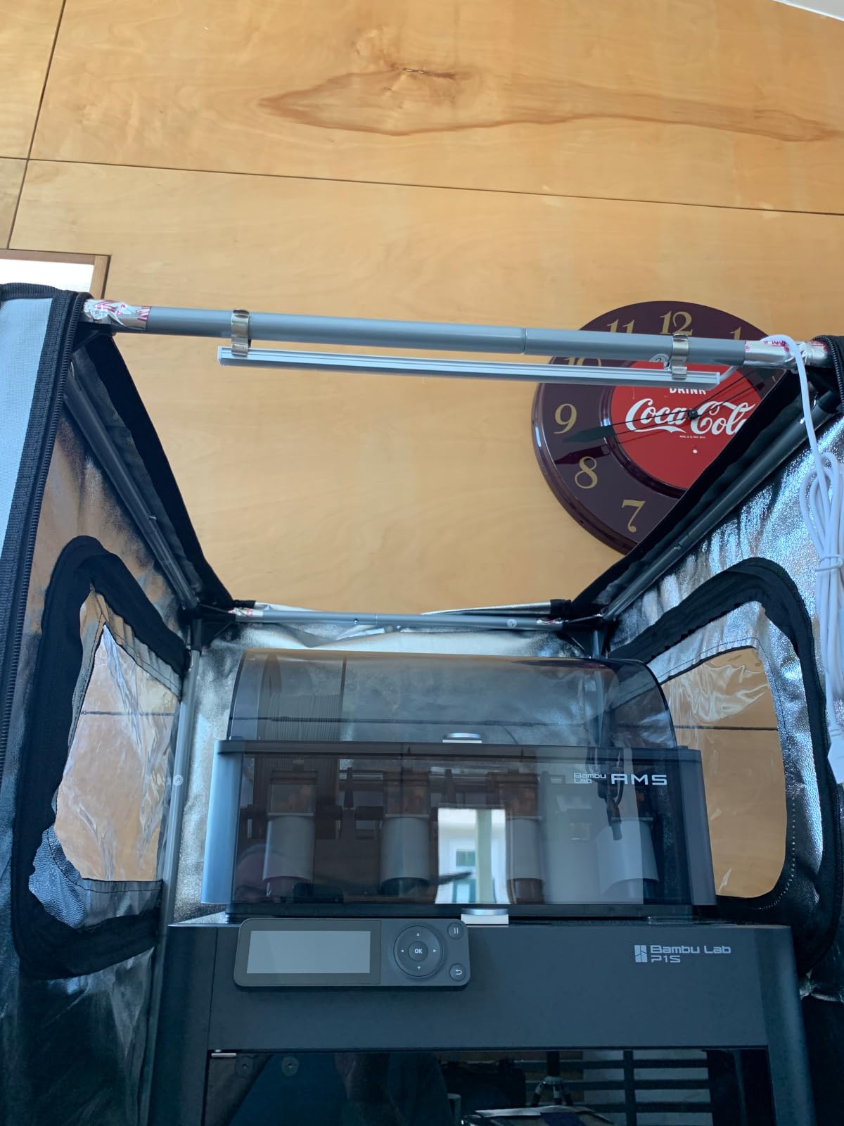 TOPCUBE 3D Printer Enclosure for Bambu Lab A1 Combo, Stainless Steel Frame Enclosure with LED Light, Fireproof Dustproof Noise Reduction Constant Temperature 3D Printer Cover, 838x588x588MM customer photo 1