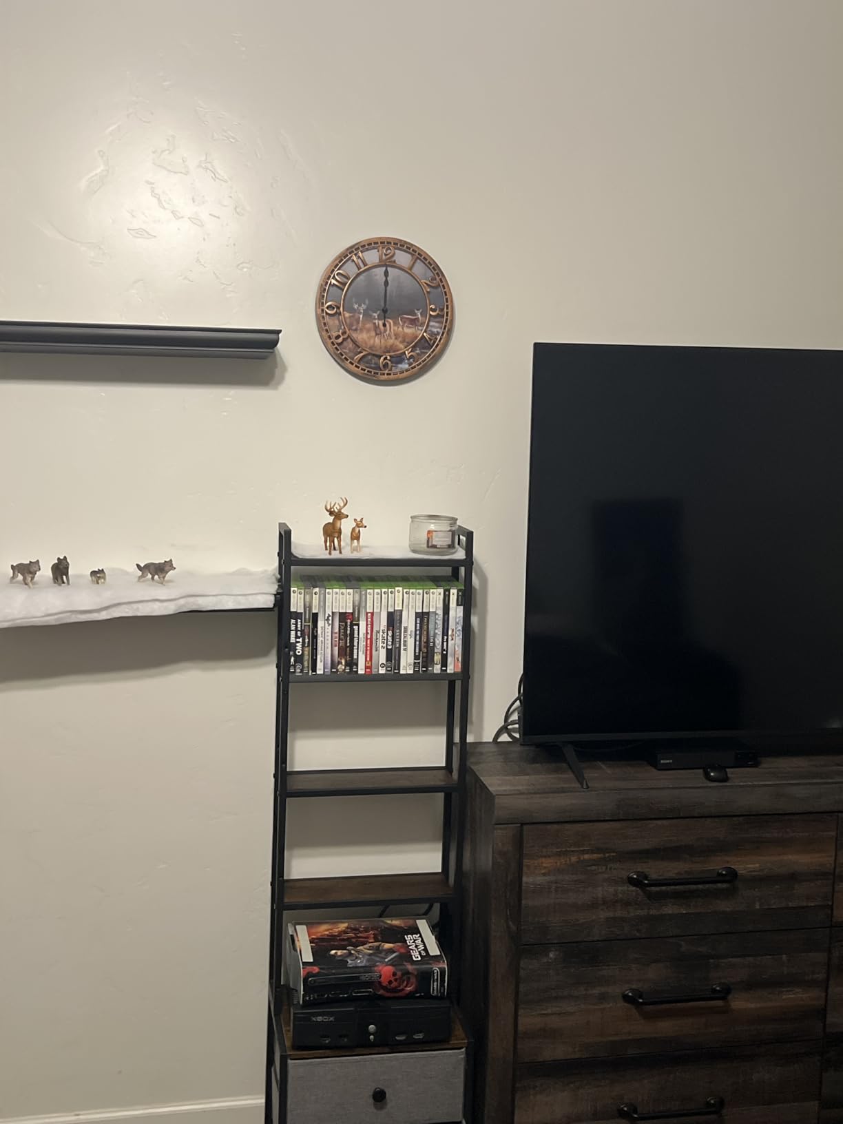 CD Storage Rack with Drawer, 5-Tier DVD Organizer Shelf w/Adjustable Book Stoppers, Media Storage Rack for CD/DVD, Books & Games, Ideal for Living Room & Home Office - 15.7x11.8x56.5Inches customer photo 2
