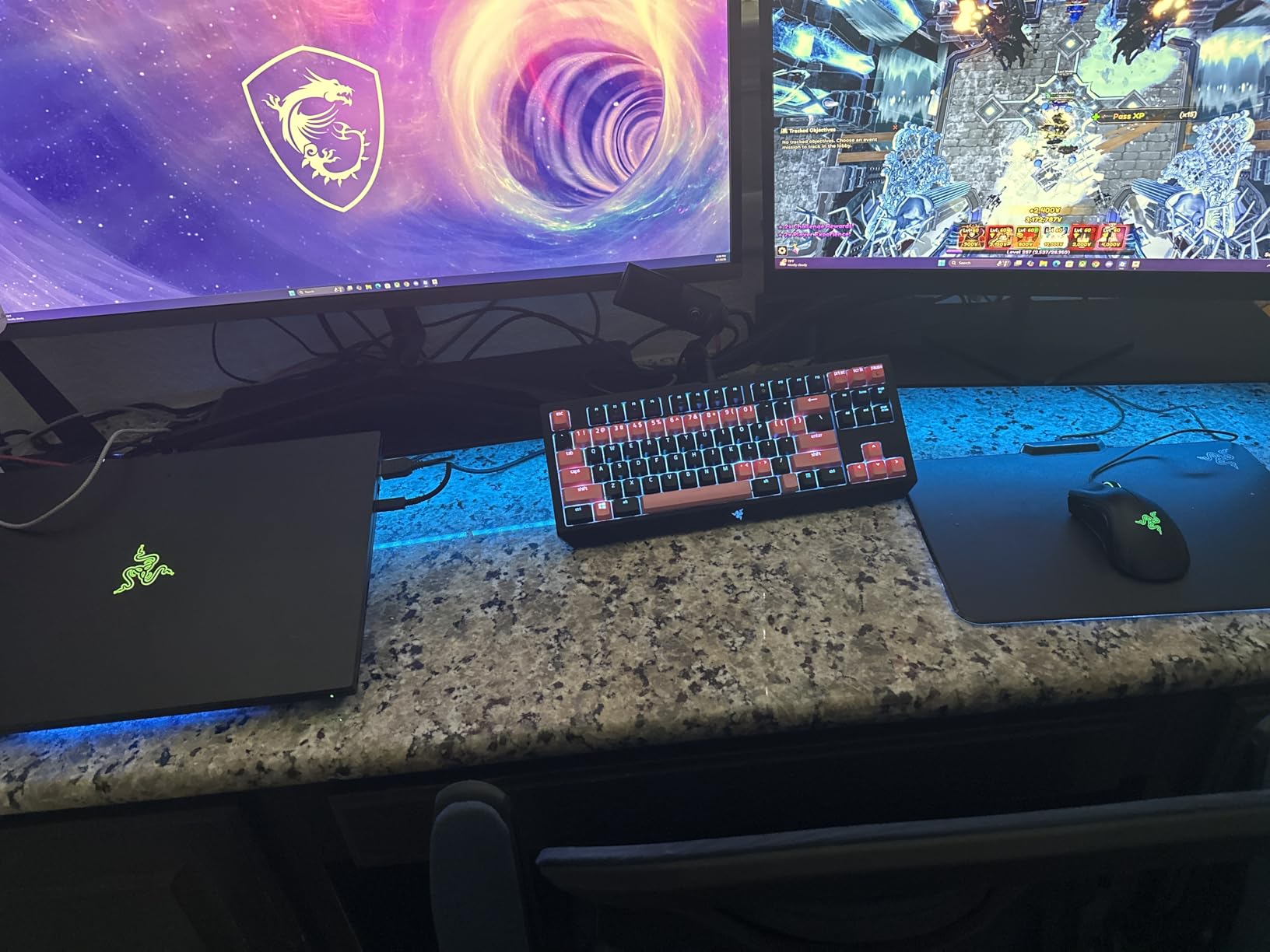 Monitor Stand Chroma: 4 Port Hub - USB A 3.2, USB C 3.2, HDMI 2.0 - Ergonomic Height - Durable Aluminum Supports Up to 44 lbs - Organize Storage Shelf - Remappable RGB Buttons - Chroma RGB customer photo 1