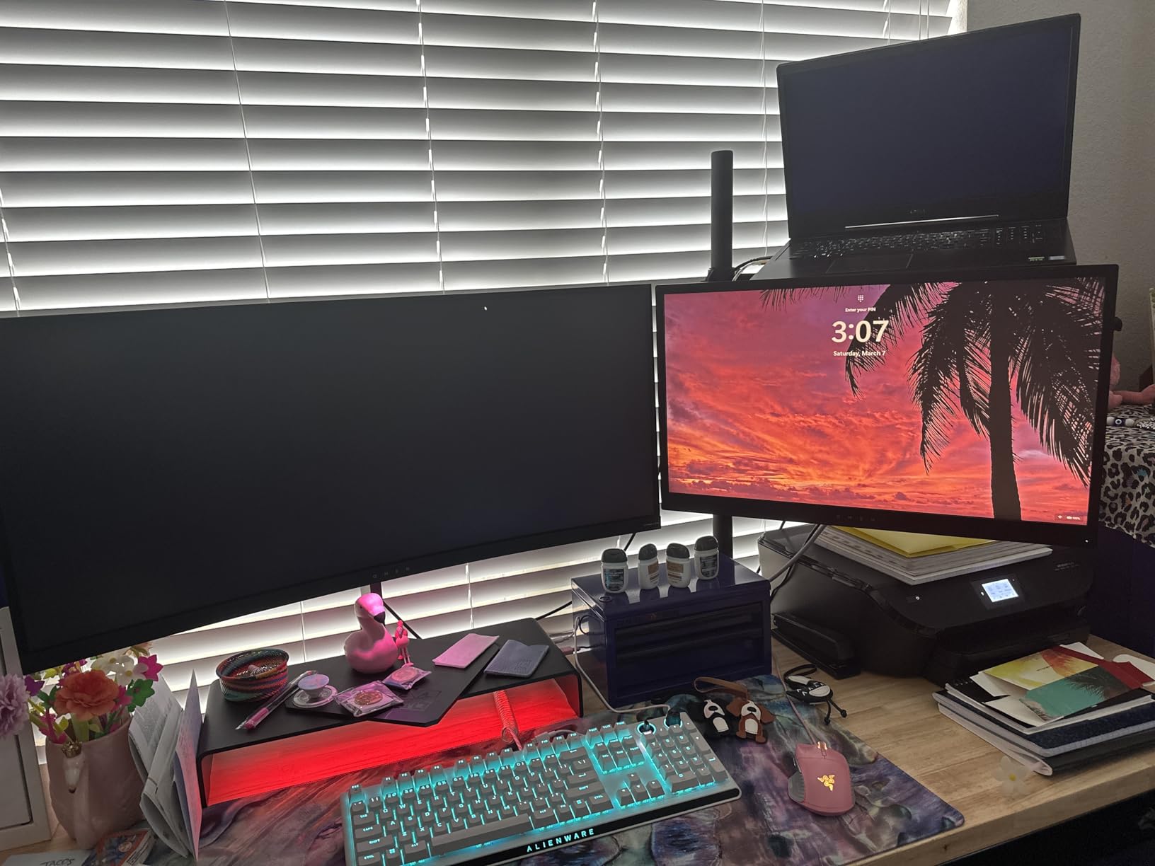 Monitor Stand Chroma: 4 Port Hub - USB A 3.2, USB C 3.2, HDMI 2.0 - Ergonomic Height - Durable Aluminum Supports Up to 44 lbs - Organize Storage Shelf - Remappable RGB Buttons - Chroma RGB customer photo 2