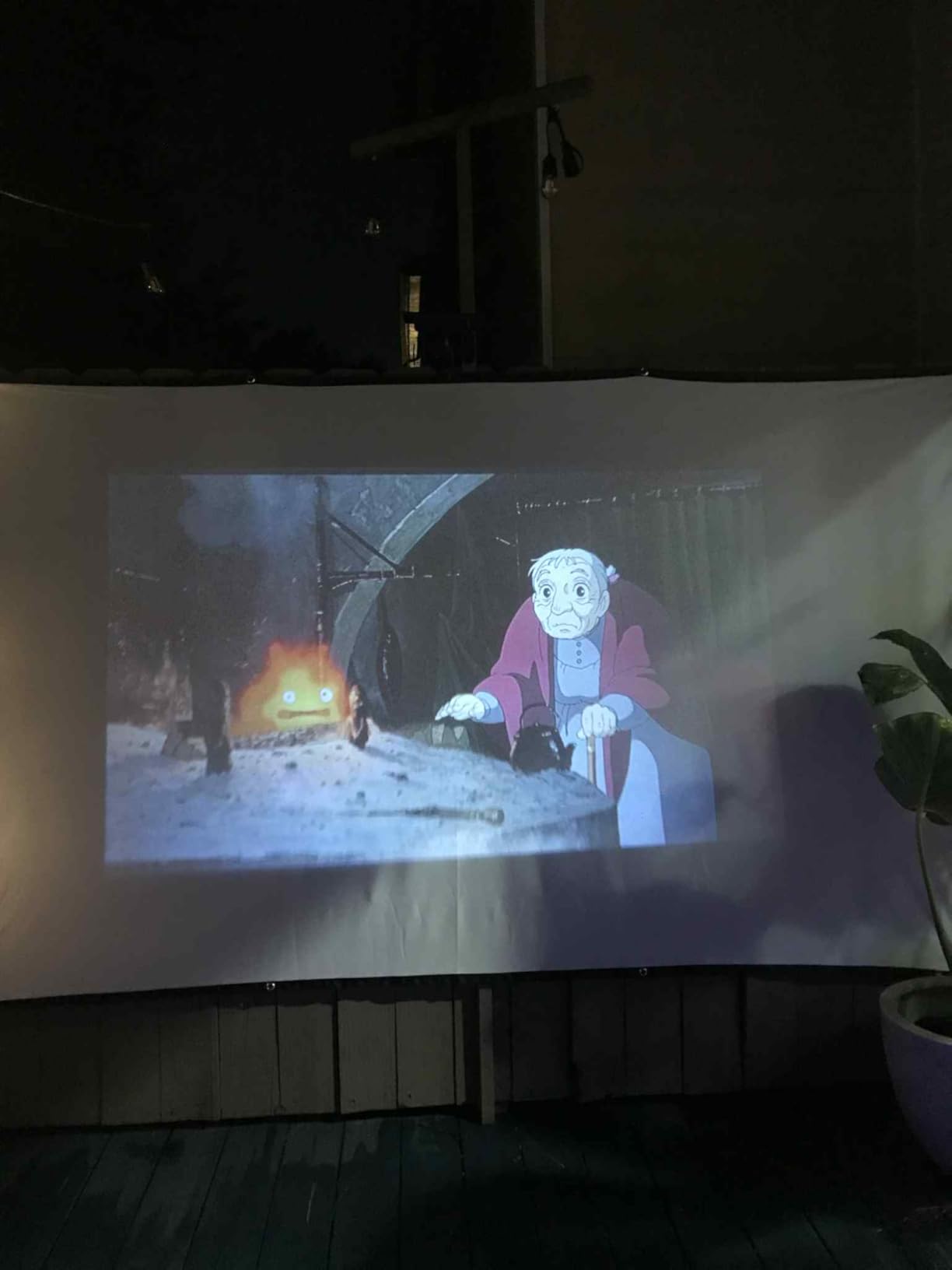 Outdoor Projector Screen with Stand - 120 Inch Portable Projector Screen Indoor and Outdoor Projector Screens 16:9 4K HD Wrinkle Free Lightweight Movie Screen with Carry Bag,Enioy Movie Nights customer photo 2