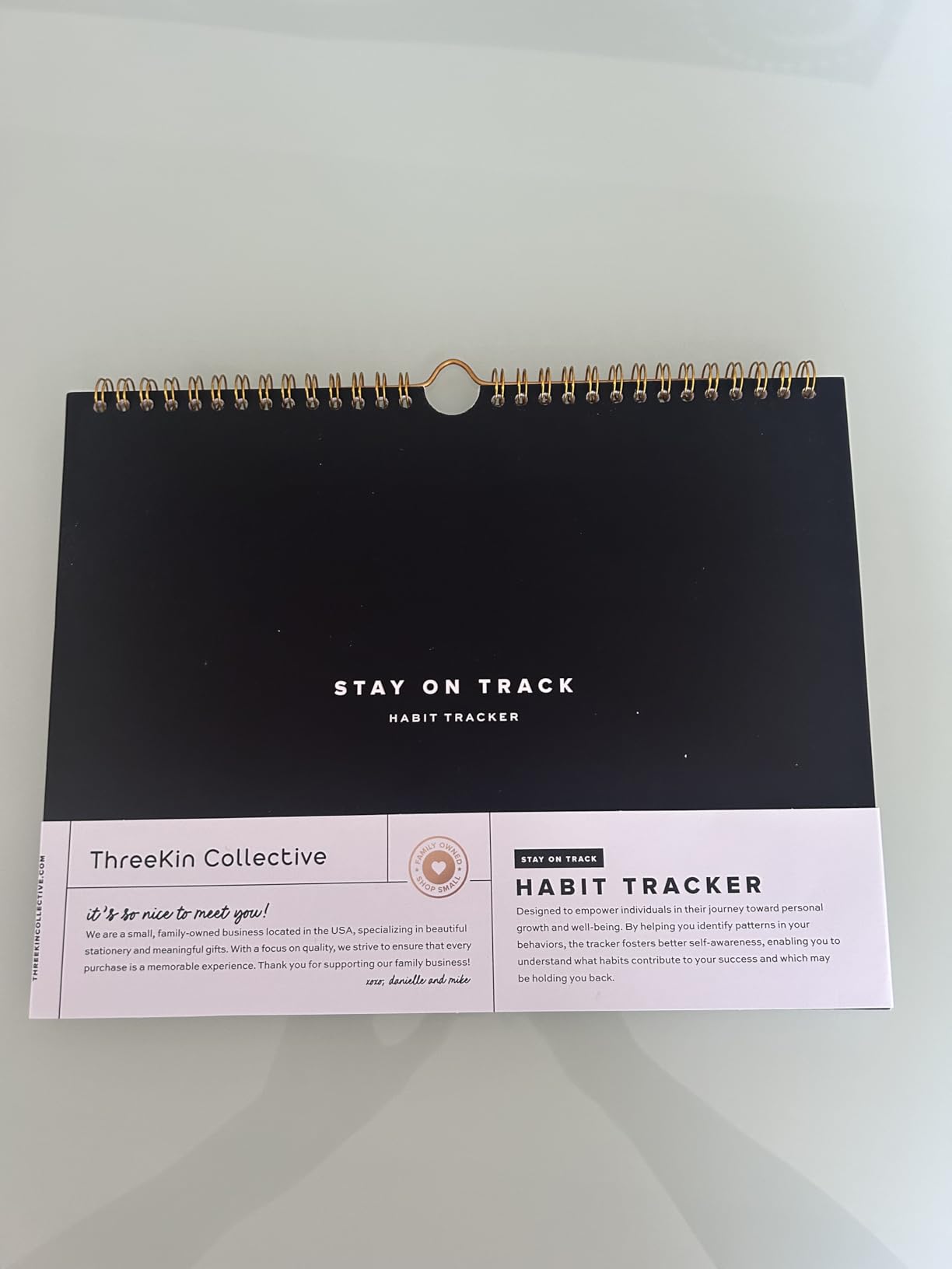 Stay on Track Habit Tracker Wall Calendar - Daily, Weekly and Monthly Habit Journal for Goal Setting and Productivity - Undated Spiral Planner by ThreeKin Collective customer photo 2