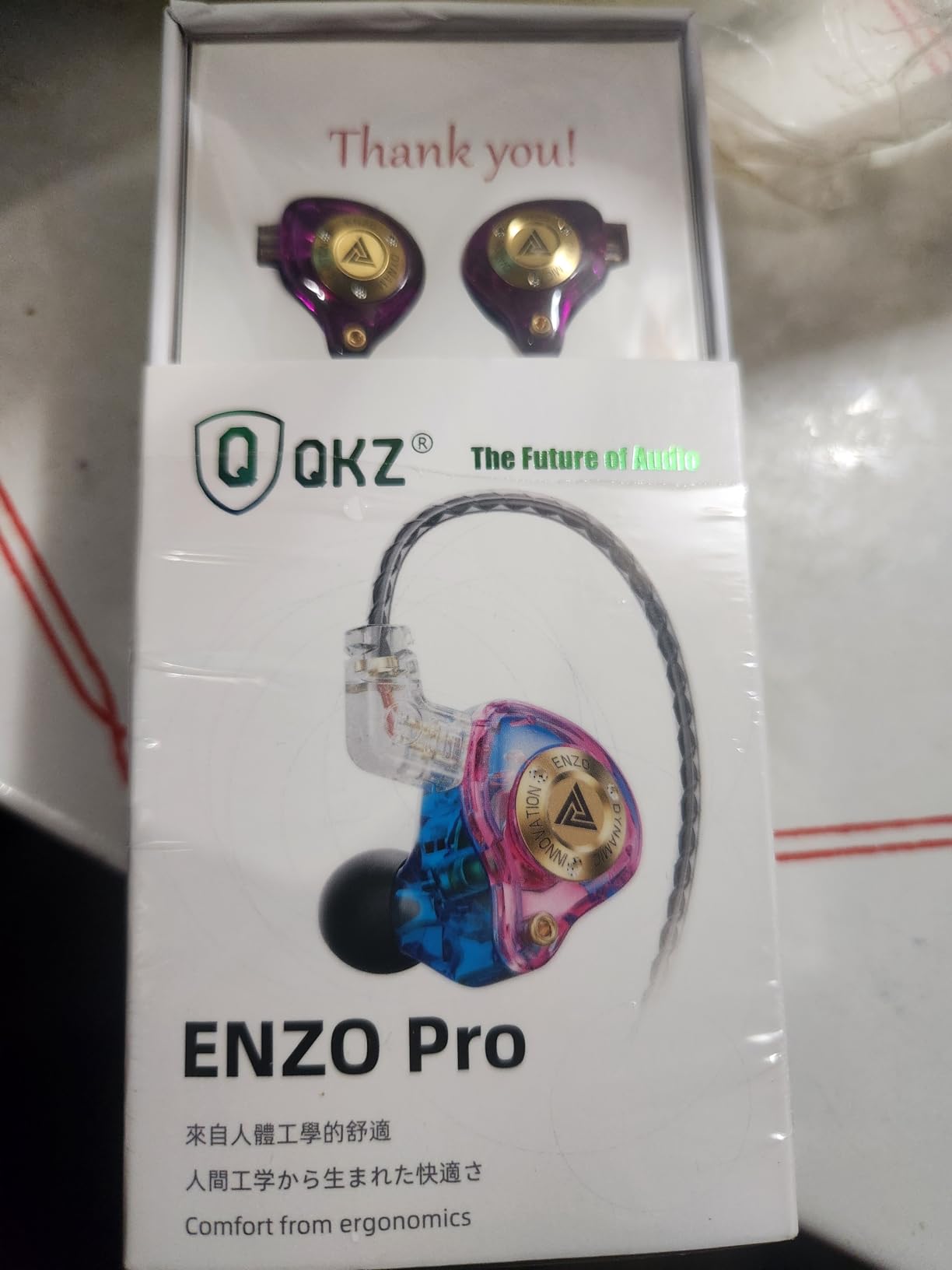 Wired Gaming Headphones IEM Earphones with 1DD, QKZ ENZO in Ear Monitor, HiFi Earbuds, Bass Sound with New 11mm Dynamic Driver for Video Music Gaming (White) customer photo 2