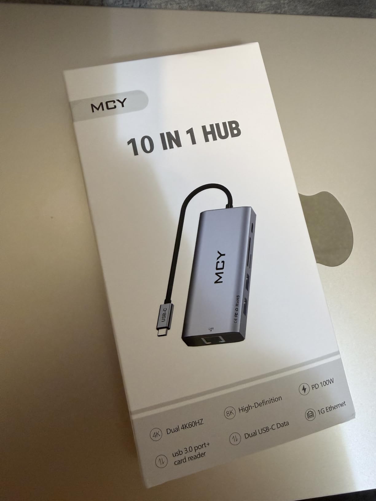 MCY USB C Hub,Laptop Docking Station Dual Monitor Single 8K,2x4K@60Hz,10in1 Type-C Multiport Adapter with PD100W,Card Reader,Extender,Splitter,Ethernet Dock for MacBook Ipad Pro/Dell/HP/Surface etc. customer photo 1