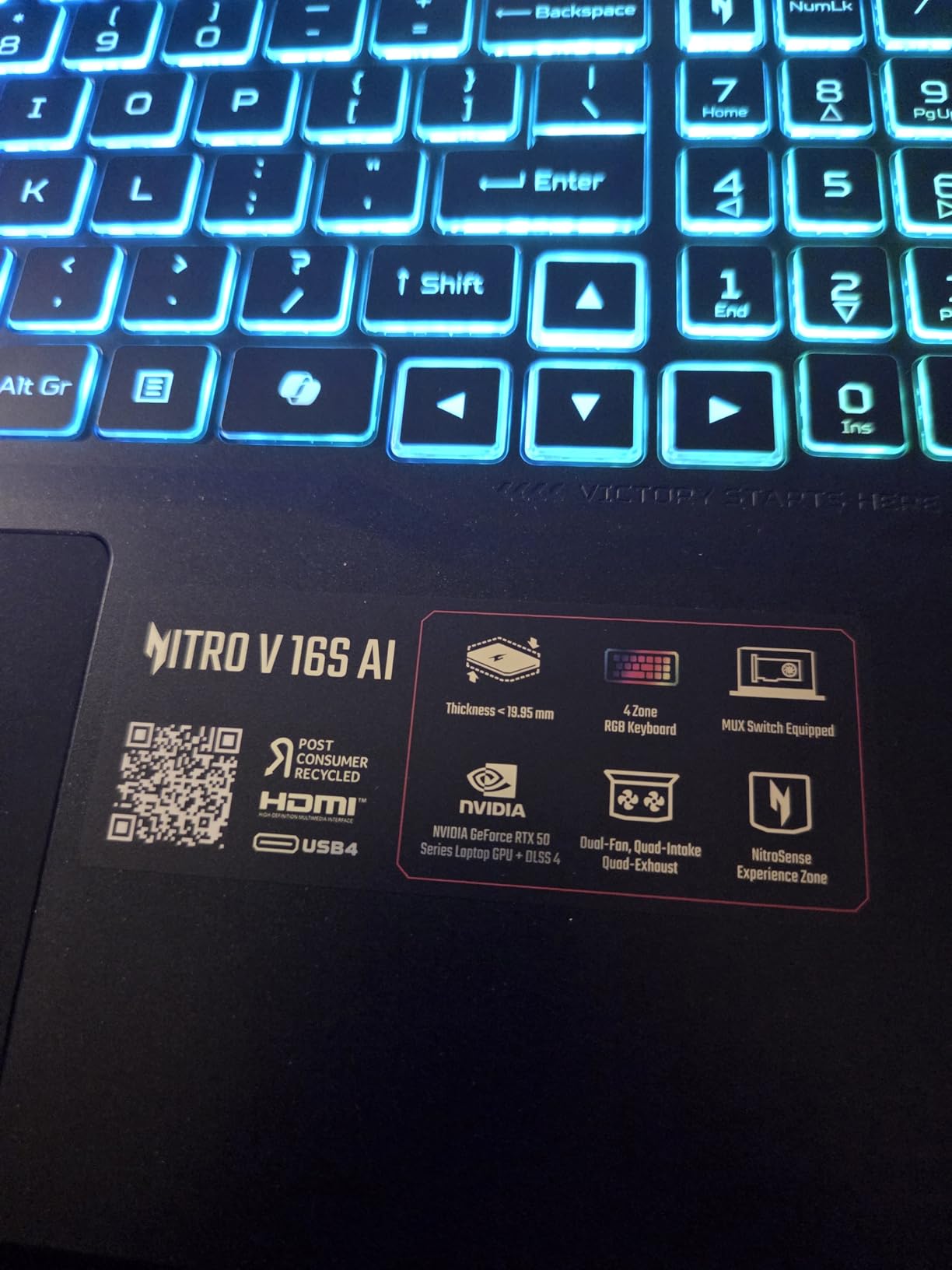 acer Nitro V 16S AI Gaming Laptop | NVIDIA GeForce RTX 5060 GPU | AMD Ryzen 7 260 Processor | 16