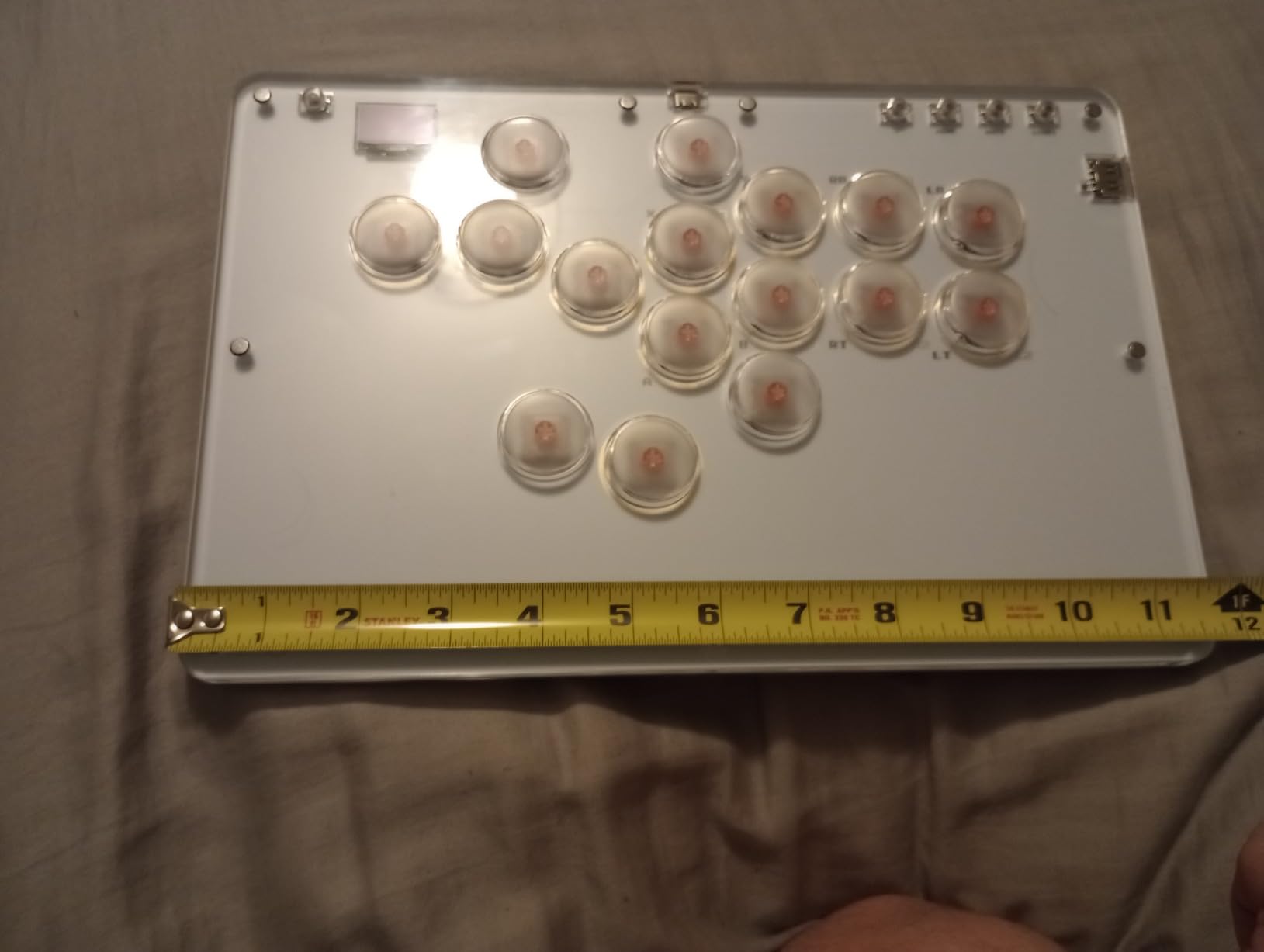 JZW-Shop Haute42 Leverless Arcade Stick T16-texture, All-Button Arcade Controller for Switch/PC/PS4/PS3 /Steam Deck, Slim Fighting Game Keyboard with Turbo & Custom RGB, Supports Hot-Swap & SOCD (Black) customer photo 1