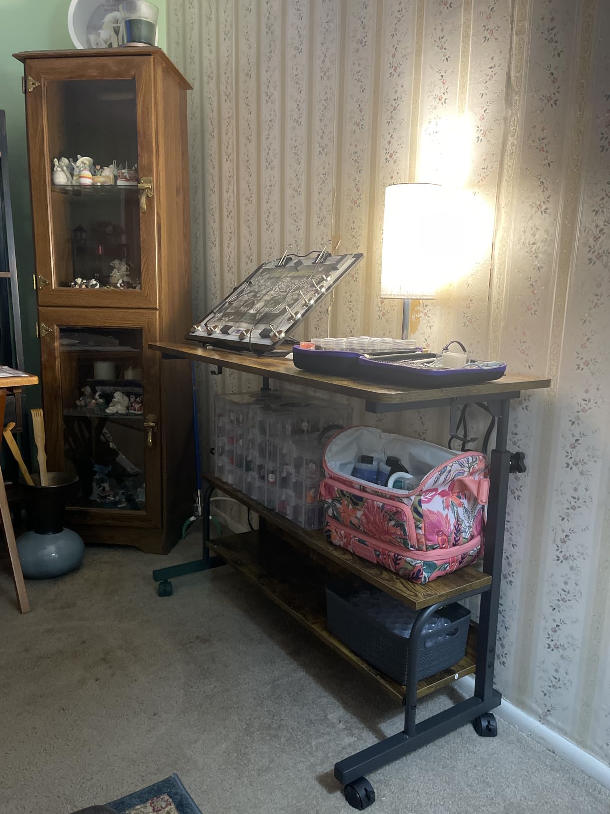 Armocity Rolling Standing Desk with Power Outlets, 32