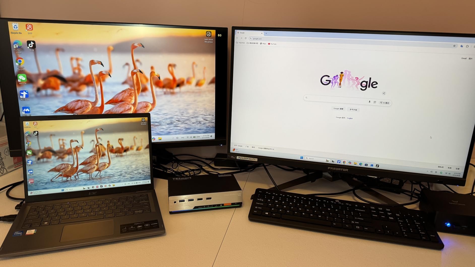 TESmart 8K@60Hz DP KVM Switch 2 Monitors 2 Computers EDID, DP 1.4 KVM Switch Dual Monitor 4K@144Hz for Gaming Dock, Support USB3.0, Gigabit Network, Hotkey Switch, Audio & Mic customer photo 2