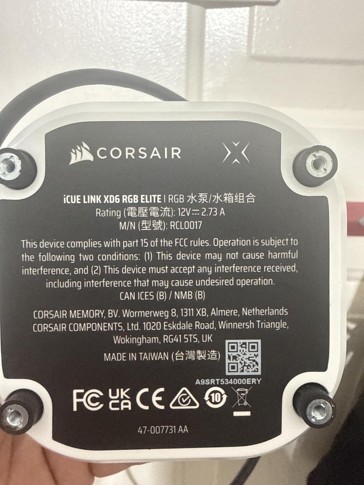 CORSAIR iCUE Link XD6 RGB Elite Pump/Reservoir Unit - FlowDrive Max Pump, Built-in Temperature Sensor, 22 Addressable RGB LEDs, 440ml Transparent Nylon Reservoir - Stealth Gray customer photo 2