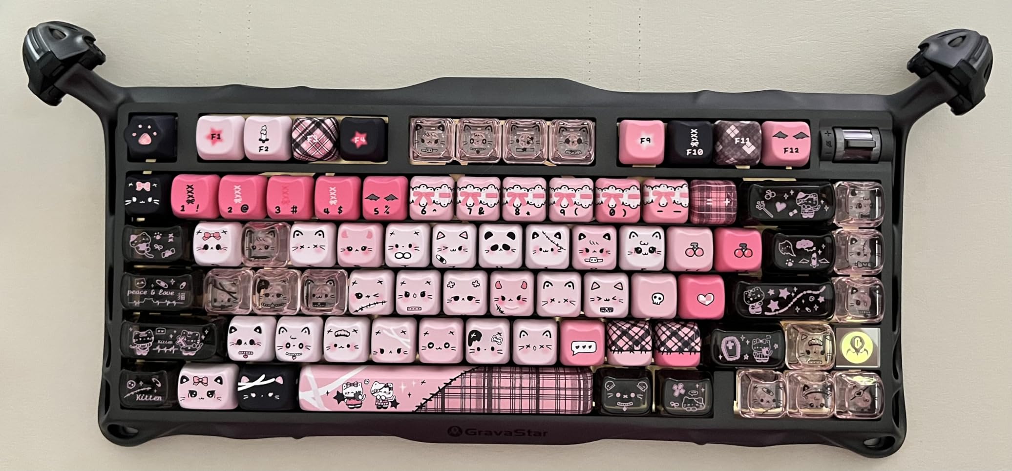 GravaStar Mercury K1 Pro Wireless Mechanical Gaming Keyboard, 75% Layout RGB Custom Keyboard, Aluminum Alloy Matte Black Frame with Phoenix-Inspired Keycaps, Hot-Swappable Linear Switches - CyberFlare customer photo 1
