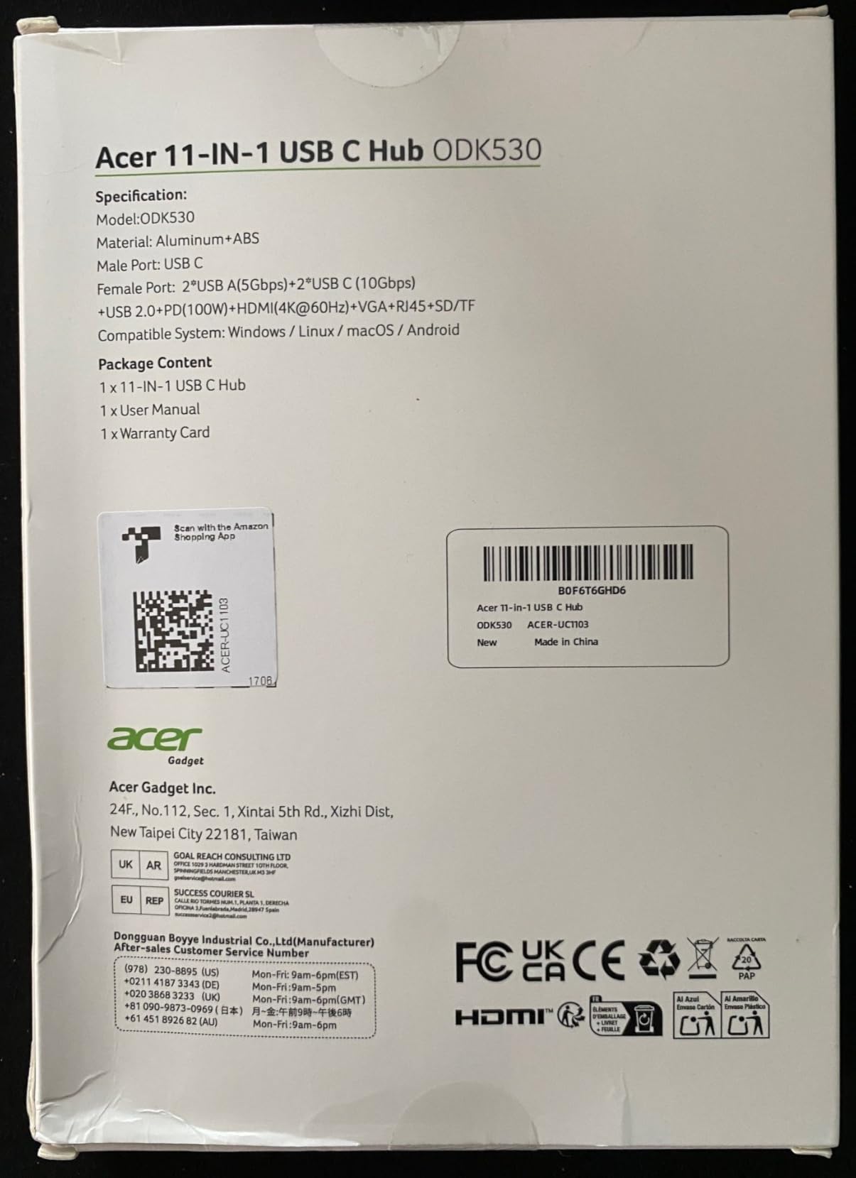 Acer 11 in 1 USB C HUB Multiport Adapter with 4K@60Hz HDMI, 2x10Gbps USB C, 2x5Gbps USB A, 100W PD Port, 1000Mbps Ethernet, 1080P VGA, SD/TF, Laptop Docking Station Dual Monitor for PC, Desktop customer photo 2