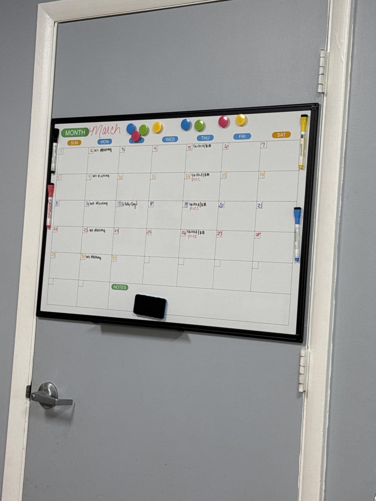 WALGLASS Weekly Dry Erase Calendar Whiteboard for Wall, 24