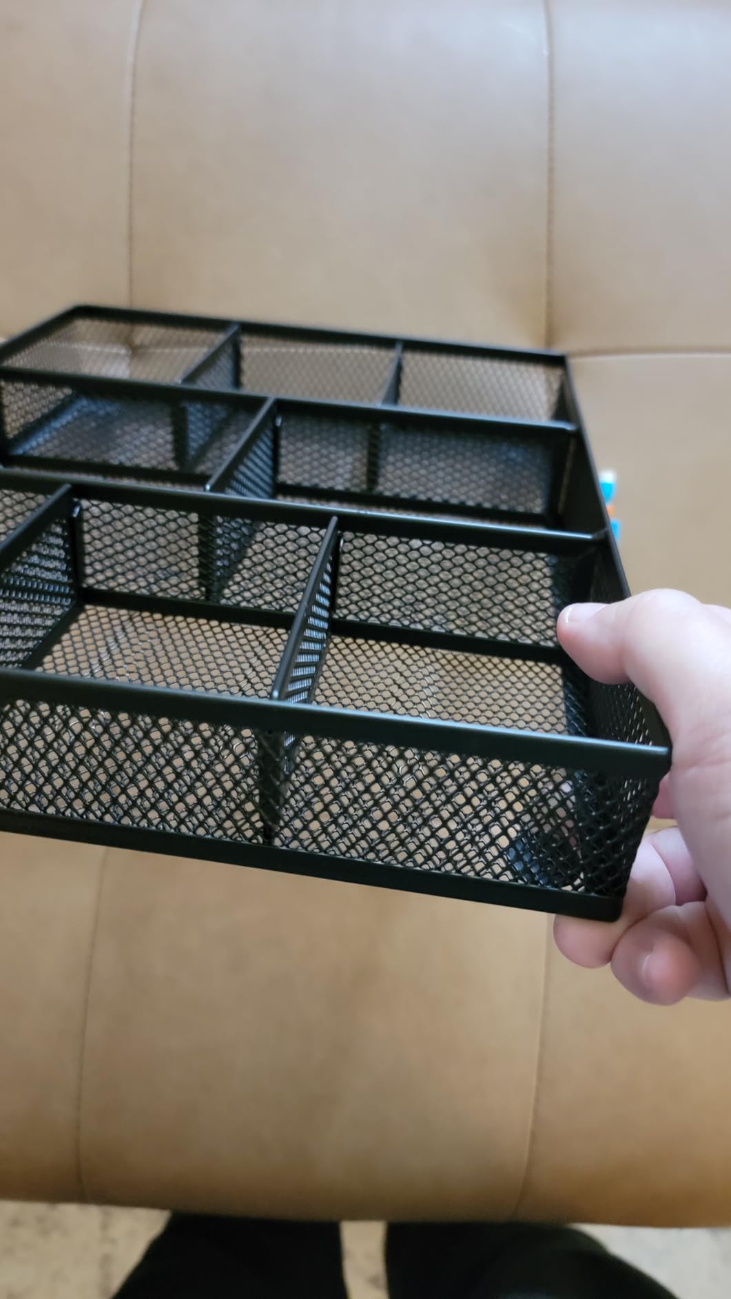 Marbrasse Desk Drawer Organizer, Metal Mesh Drawer Organizer Tray with 5 Adjustable Compartments,Desk Organizers and Accessories for Home,Office,Kitchen,Makeup,Vanity (Black) customer photo 2