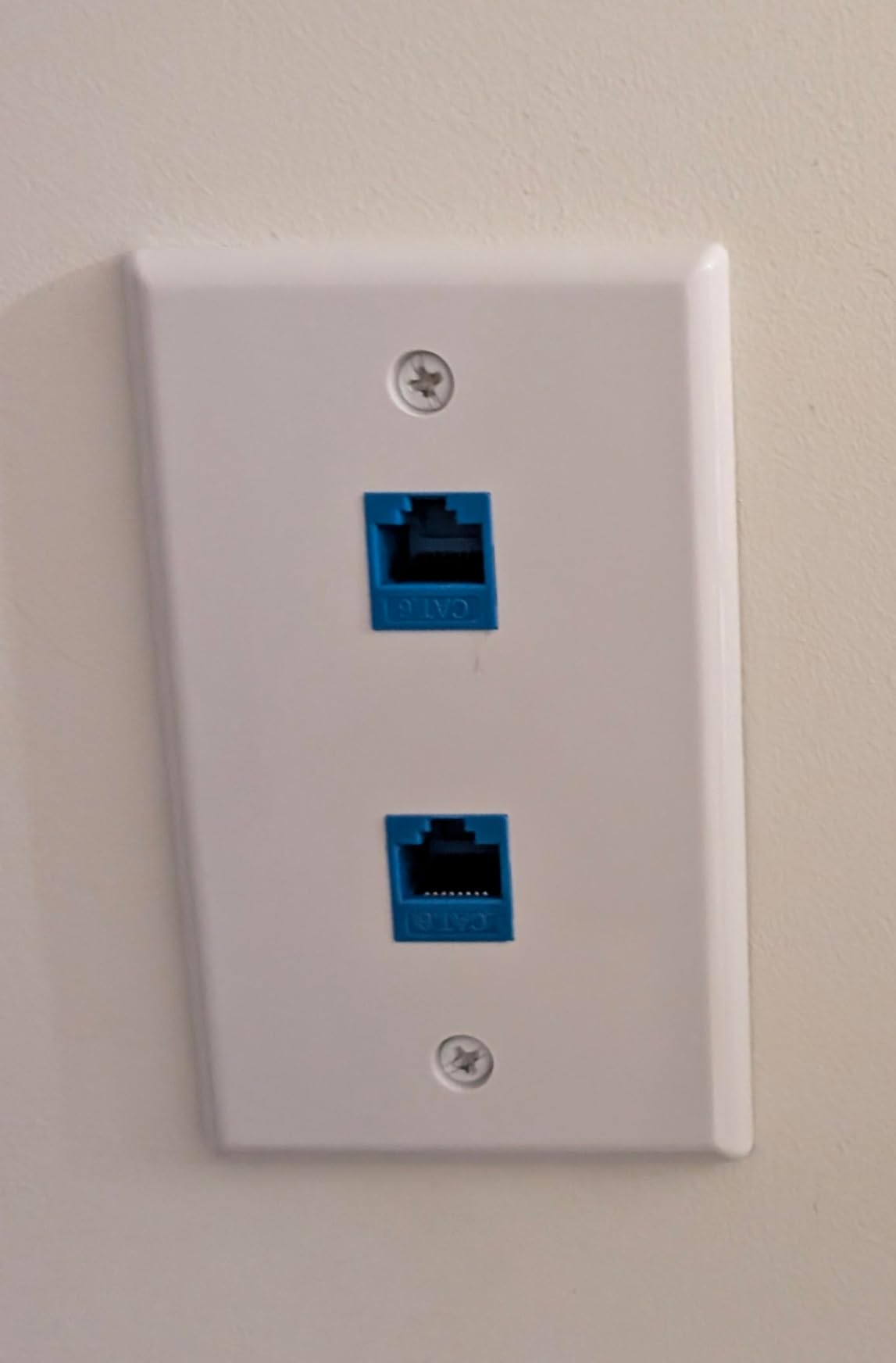 VCE Ethernet Wall Plate (UL-listed) 1-Pack, CAT6 Ethernet Wall Outlet Female to Female, Compatible with CAT6/CAT5E/CAT5 Cabels, Blue customer photo 1