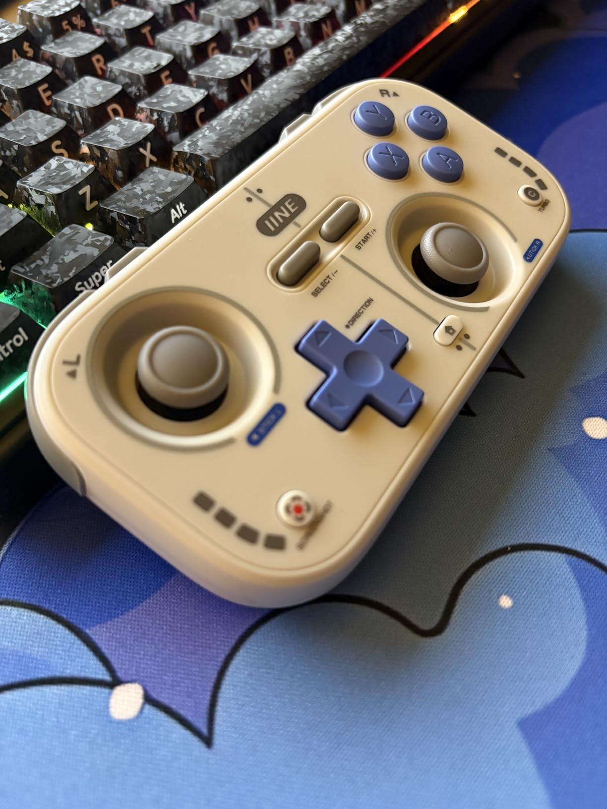 IINE Retro Pocket Wireless Game Controller - Compact Gamepad with Hall Effect Joysticks, Customizable Buttons, 1000Hz Polling Rate - Compatible with PC, Switch, Mobile, Steam Deck, Tablet (Grey) customer photo 2