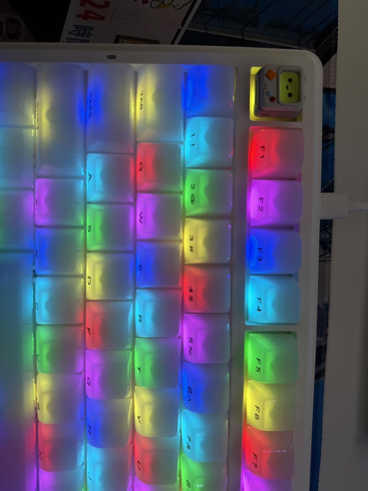 Artisan Keycaps, Cute Retro Game Consoler-Shpaed Keycap, Shine Through Resin Handmade, Single 1U Replace Key for ESC Key Mechanical Keyboard (Grey) customer photo 1