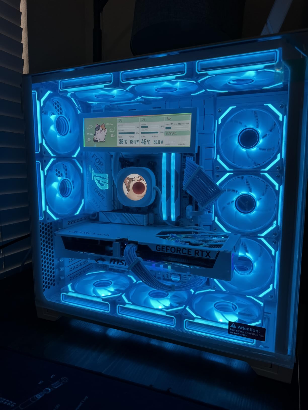 AsiaHorse COSMIQ 120mm PC Case Fan, Infinity Mirror FDB 2000 RPM with 5V 3-PIN Connector and Small Controller, Daisy Chain PWM PC RGB Fans for Cases CPU Liquid Coolers, White, Reverse Fan customer photo 1