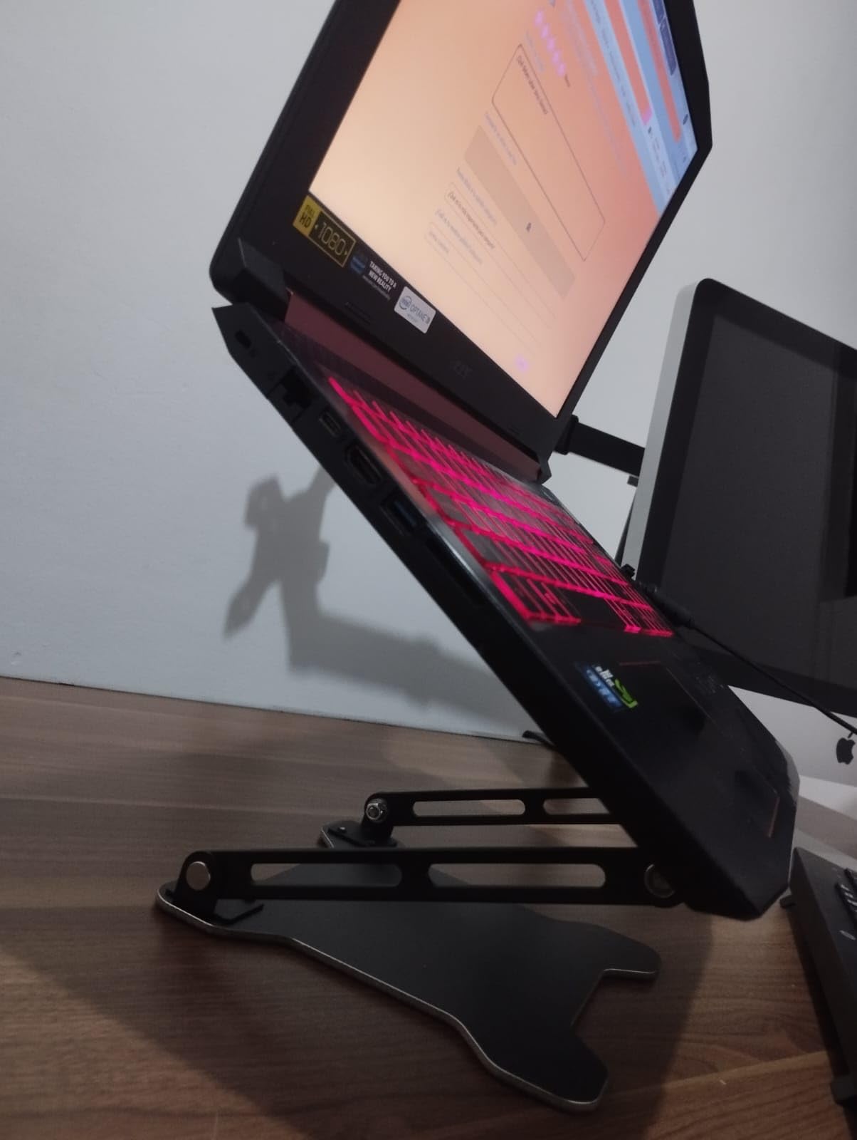Adjustable Laptop Stand for Desk, Metal Foldable Laptop Riser, Ventilated Cooling Printer Stand, Ergonominc Computer Notebook Stand for Desk Compatible with 10-15.6