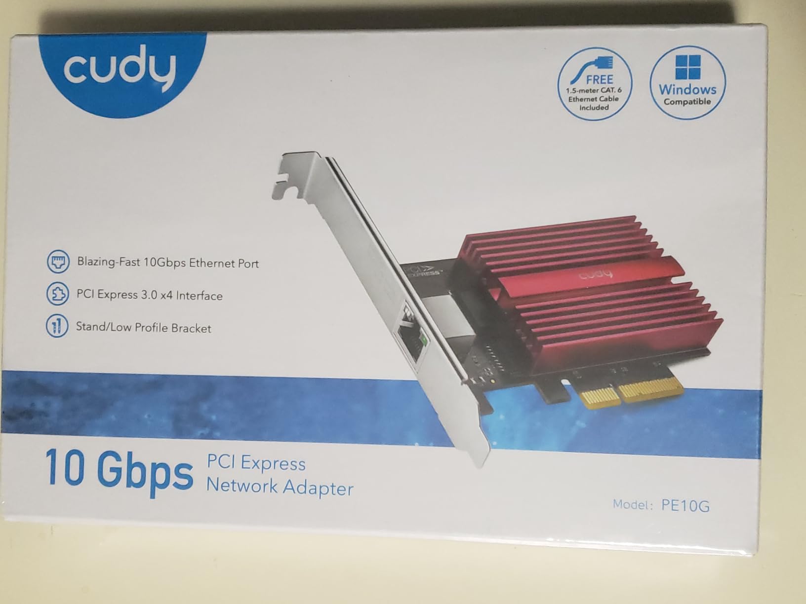Cudy 10GB PCIe Network Card, 10G Base-T PCIe Adapter, Flow Control, PCIe to 10 Gigabit Ethernet Adapter, Supports Windows 11/10, WindowsServer 2022 and Linux, Including Network Cable customer photo 2