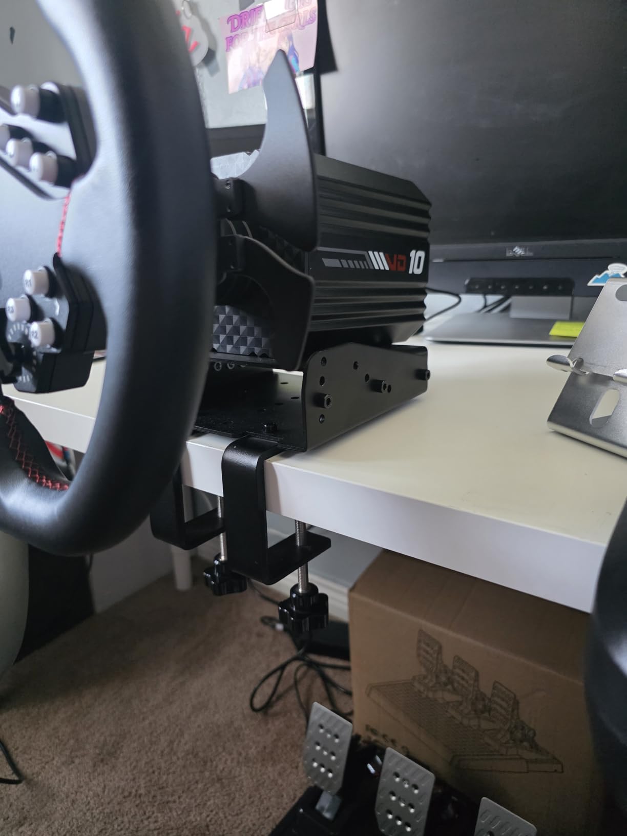 PXN Z9 Gaming Racing Wheel Desk Mount Adjustable Angle alloy material for VD4/ VD6/ VD10/V99/V12,MOZA R5/R9/R16/R21 Logitech G25/G27/G29/G923/FANATEC CSL,DD1 DD2 for Desk and Racing Stand Use customer photo 1