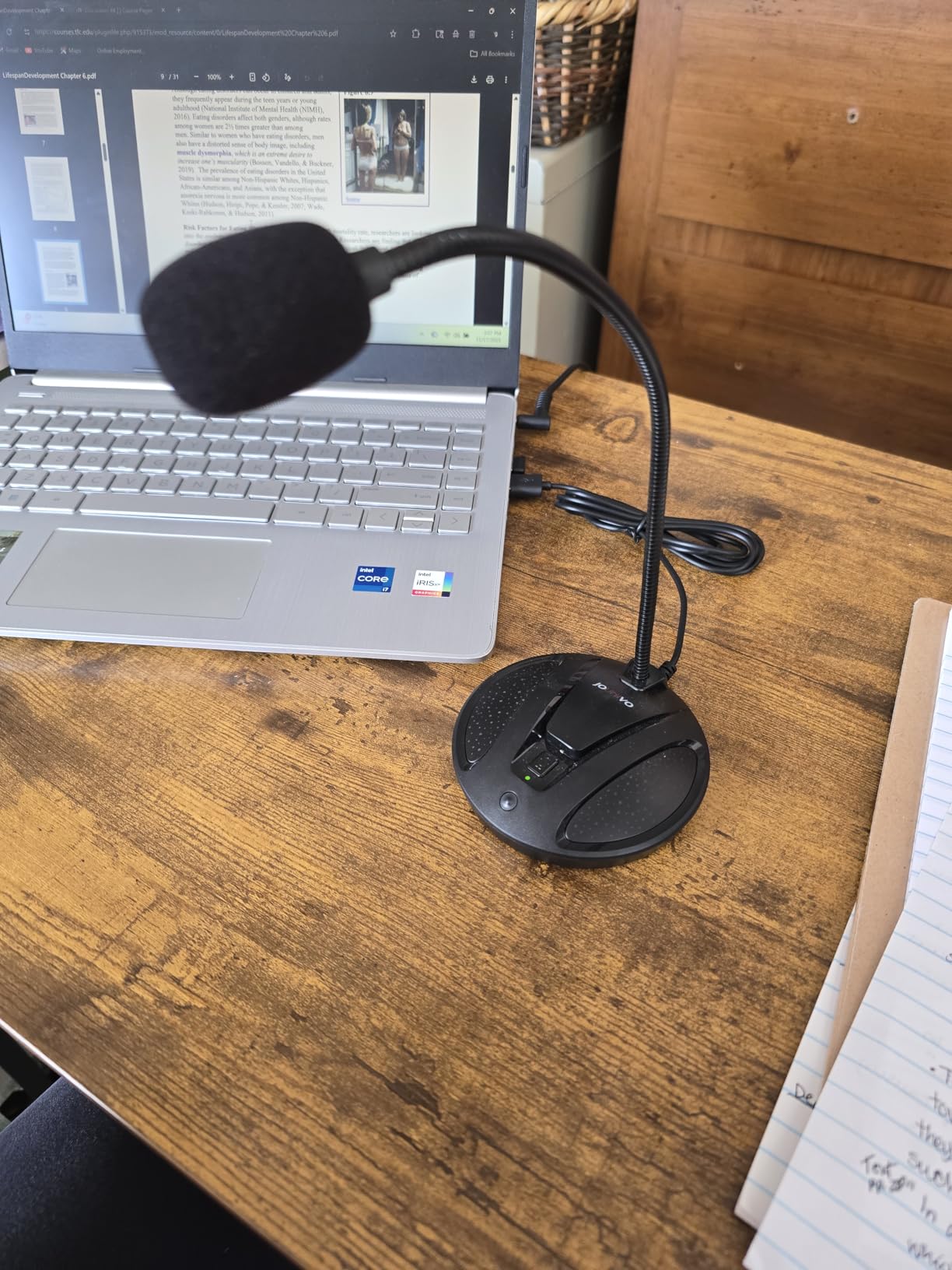 Plug & Play USB Computer Microphone, Flexible Gooseneck Desk Microphone for Podcasting, Streaming, Conference, Noise Canceling Microphone with Mute Button LED for PC/Mac customer photo 1