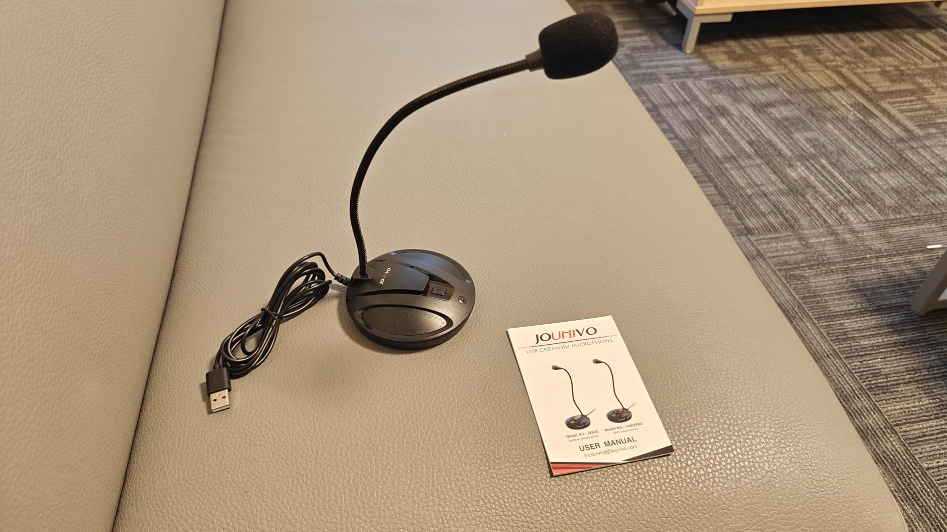 Plug & Play USB Computer Microphone, Flexible Gooseneck Desk Microphone for Podcasting, Streaming, Conference, Noise Canceling Microphone with Mute Button LED for PC/Mac customer photo 2