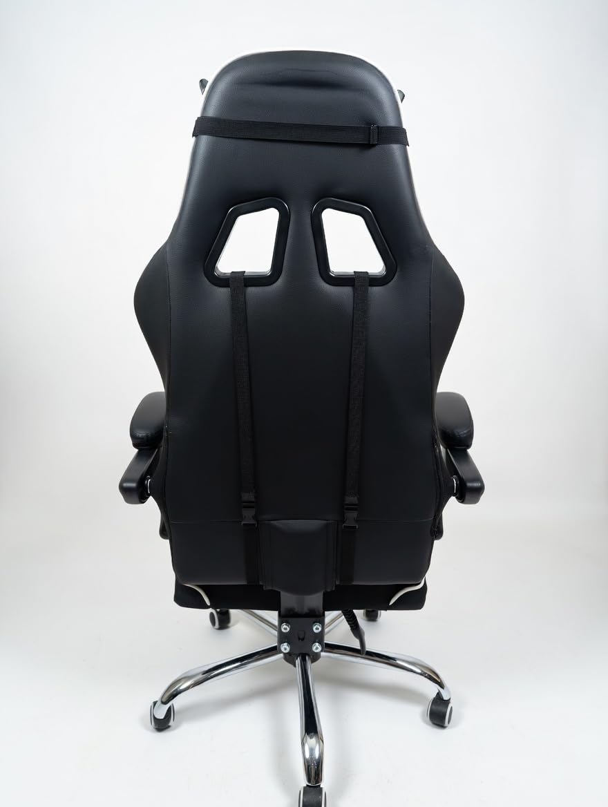 GTPLAYER Gaming Chair, Computer Chair with Footrest and Lumbar Support, Height Adjustable Game Chair with 360°-Swivel Seat and Headrest and for Office or Gaming (Faux Leather, Red) customer photo 1