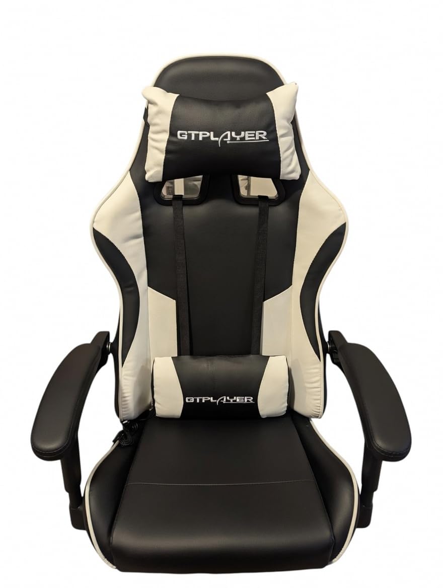 GTPLAYER Gaming Chair, Computer Chair with Footrest and Lumbar Support, Height Adjustable Game Chair with 360°-Swivel Seat and Headrest and for Office or Gaming (Faux Leather, Red) customer photo 2