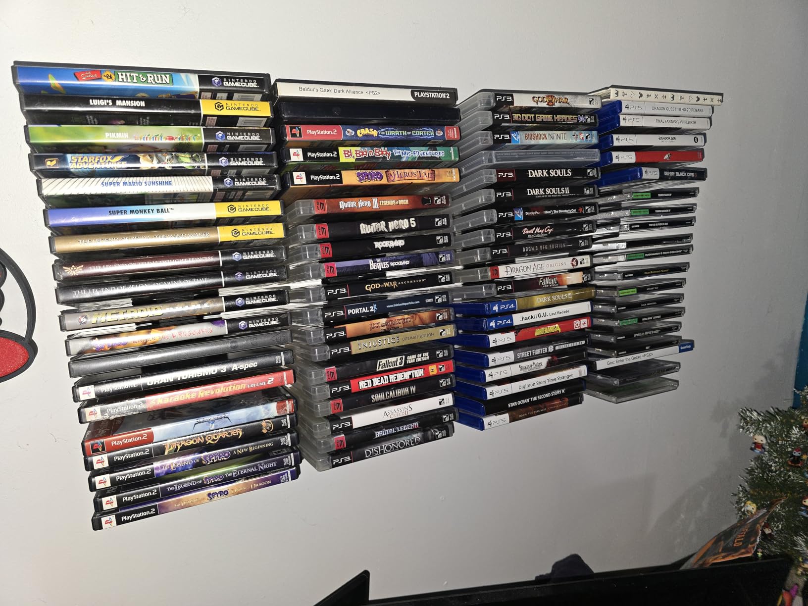 Video Game Storage Wall Mount - 4PCS Heavy-Duty Metal Game Case Holder Media Storage Shelves for PS, Xbox, DVD, Switch Game Organizer Display Stand, Holds up to 76 customer photo 2