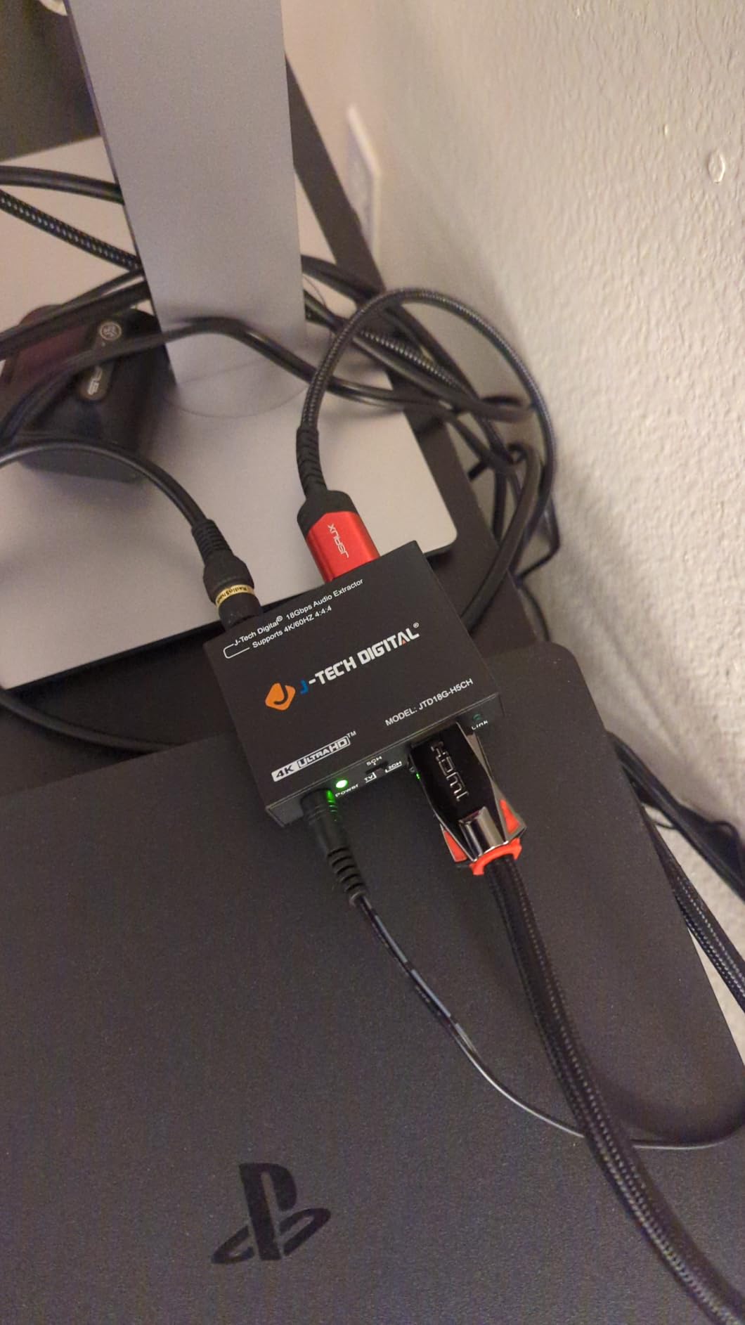 J-Tech Digital 8K HDMI Audio Extractor with eARC ARC 8K 60Hz 4K 120Hz, HDMI to Optical L/R Converter Adapter, HDCP 2.3 HDR CEC EDID [JTECH-8KAE] customer photo 1