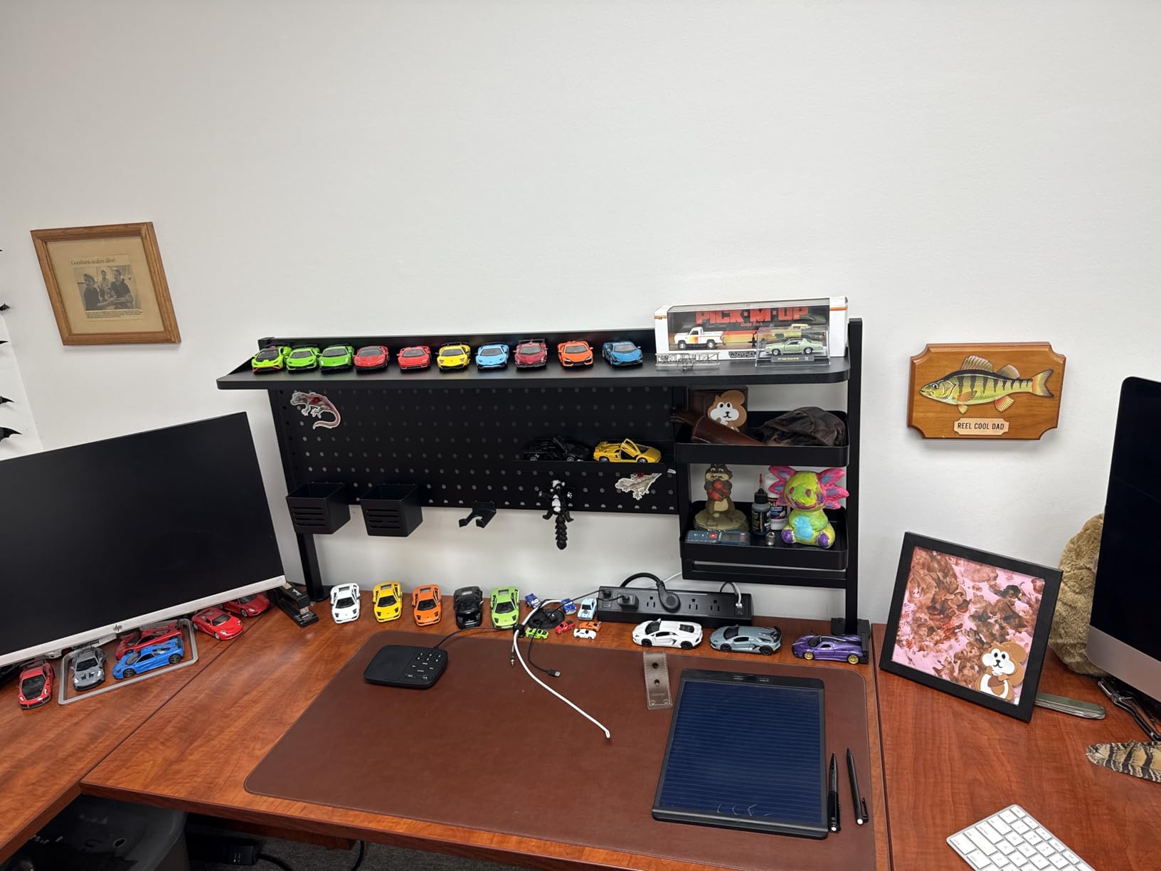VIVO Steel Clamp-on 46 x 25 inch Desk Pegboard System with Storage Shelf and Accessory Trays, Multi-Purpose Office Organizer, Black, PP-PBSF46 customer photo 2