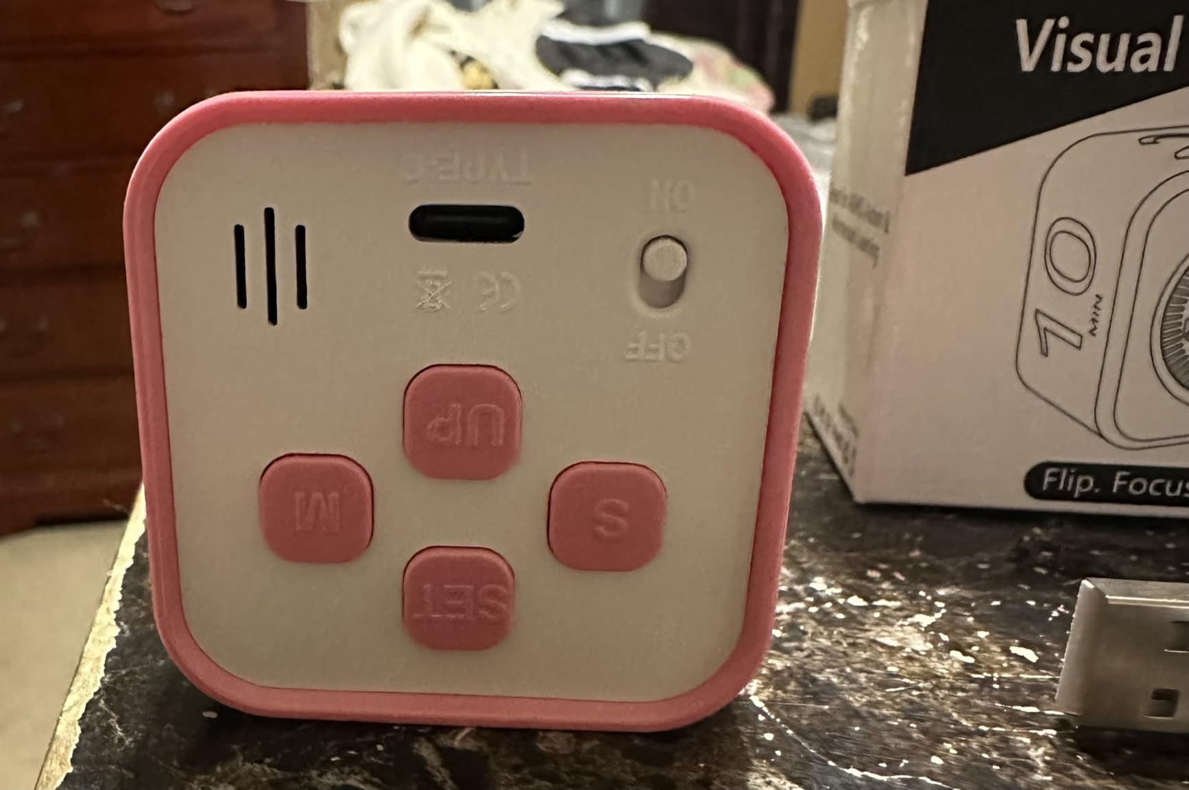 Digital Pomodoro Timer Cube 5/10/25/50min, Visual Productivity Flip Timer for Kids Classroom Desk, Custom Countdown, Silent and Sound Mode for ADHD Study Work Game customer photo 1